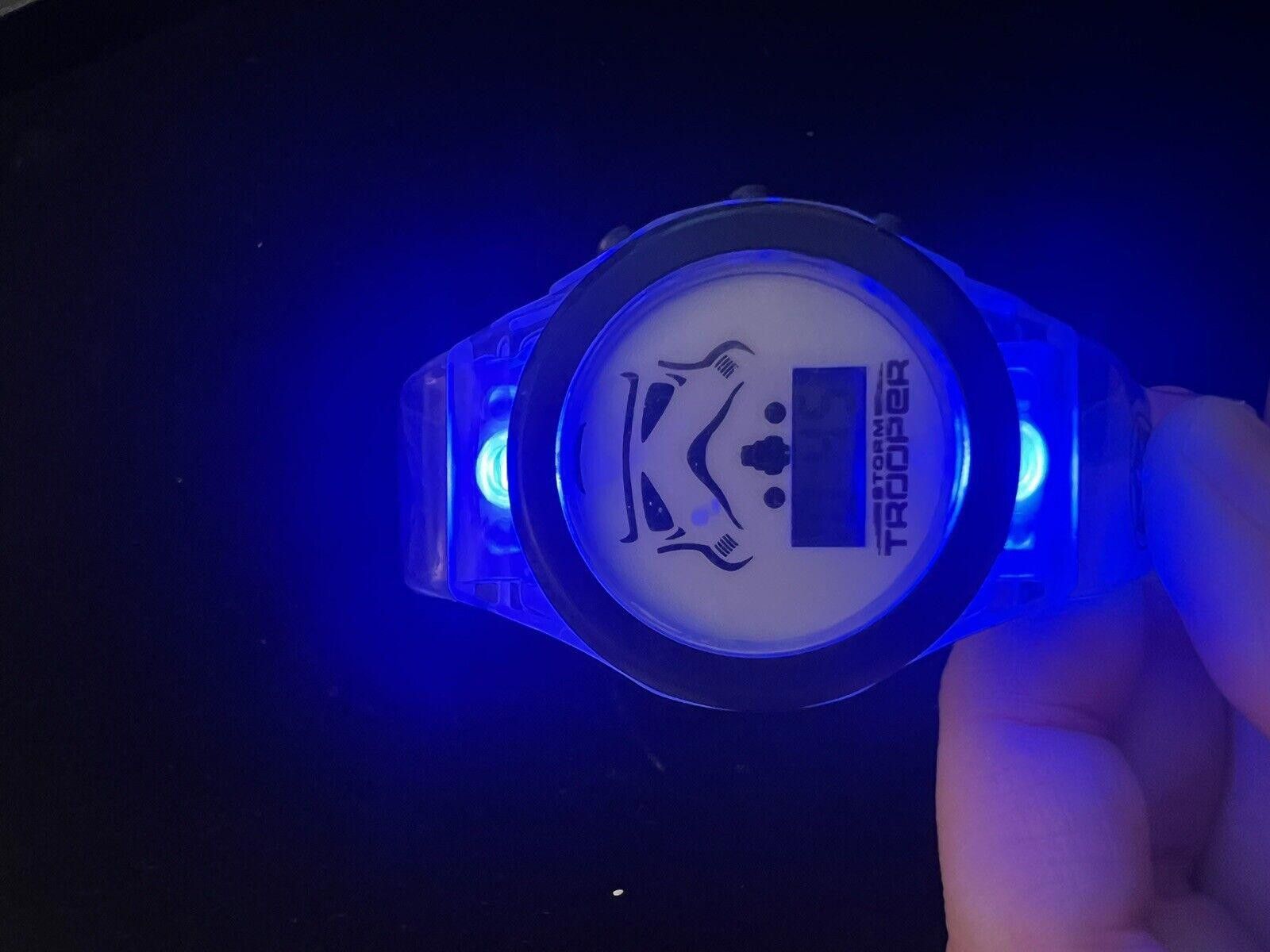 Designer Star Wars Stormtrooper Watch Lights Up Blue New Battery Size ONE SIZE - 2 Thumbnail