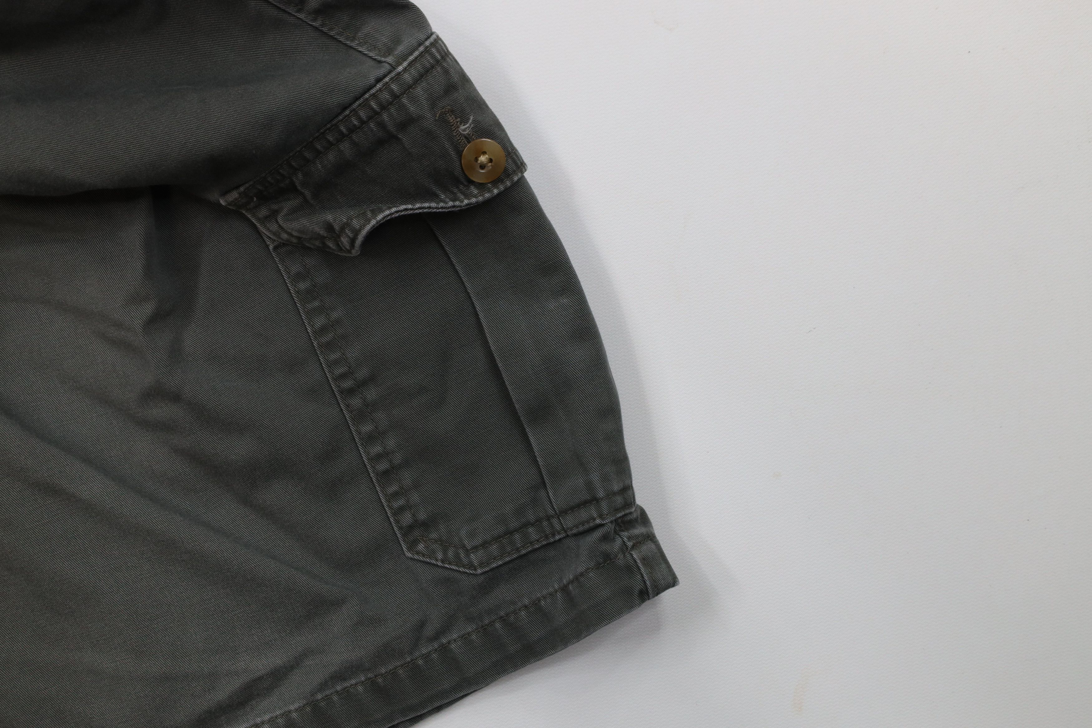 Vintage Vintage 90s Streetwear Above Knee Cargo Shorts Green Cotton Size US 36 / EU 52 - 7 Thumbnail