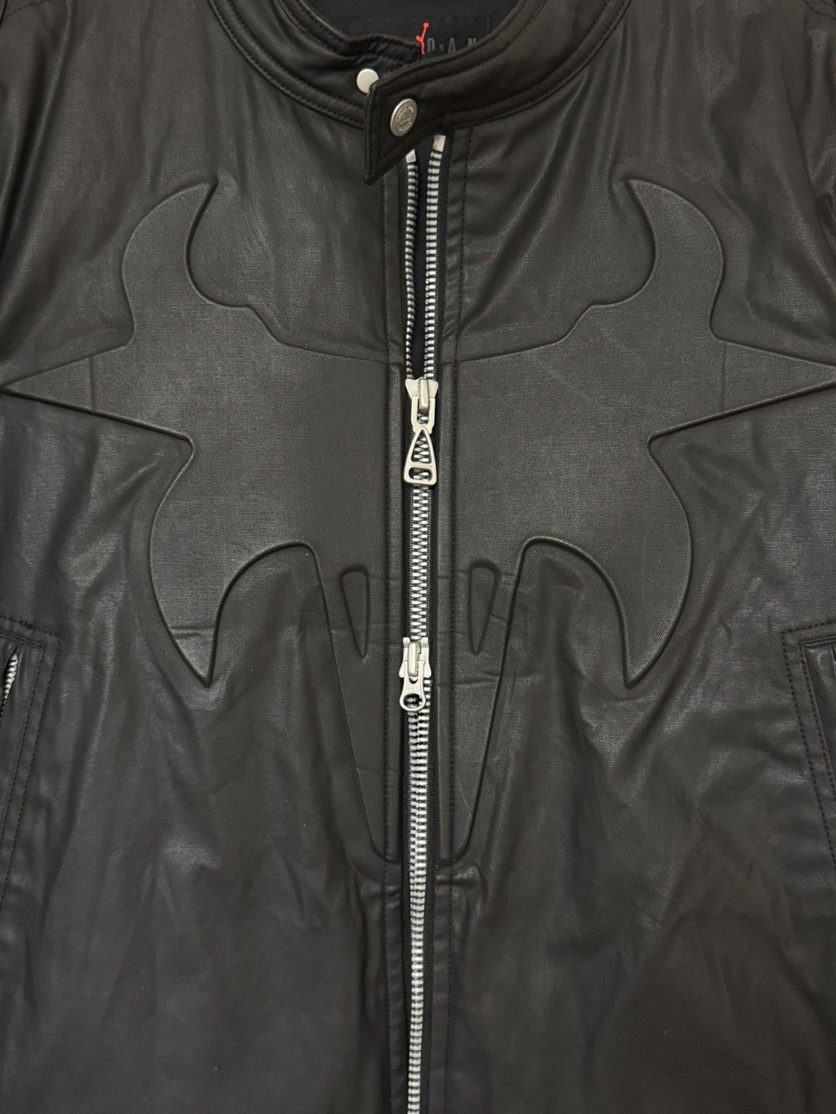 Nike × Travis Scott Travis Scott Jordan Waxed Leather Jacket Black Size US M / EU 48-50 / 2 - 3 Thumbnail