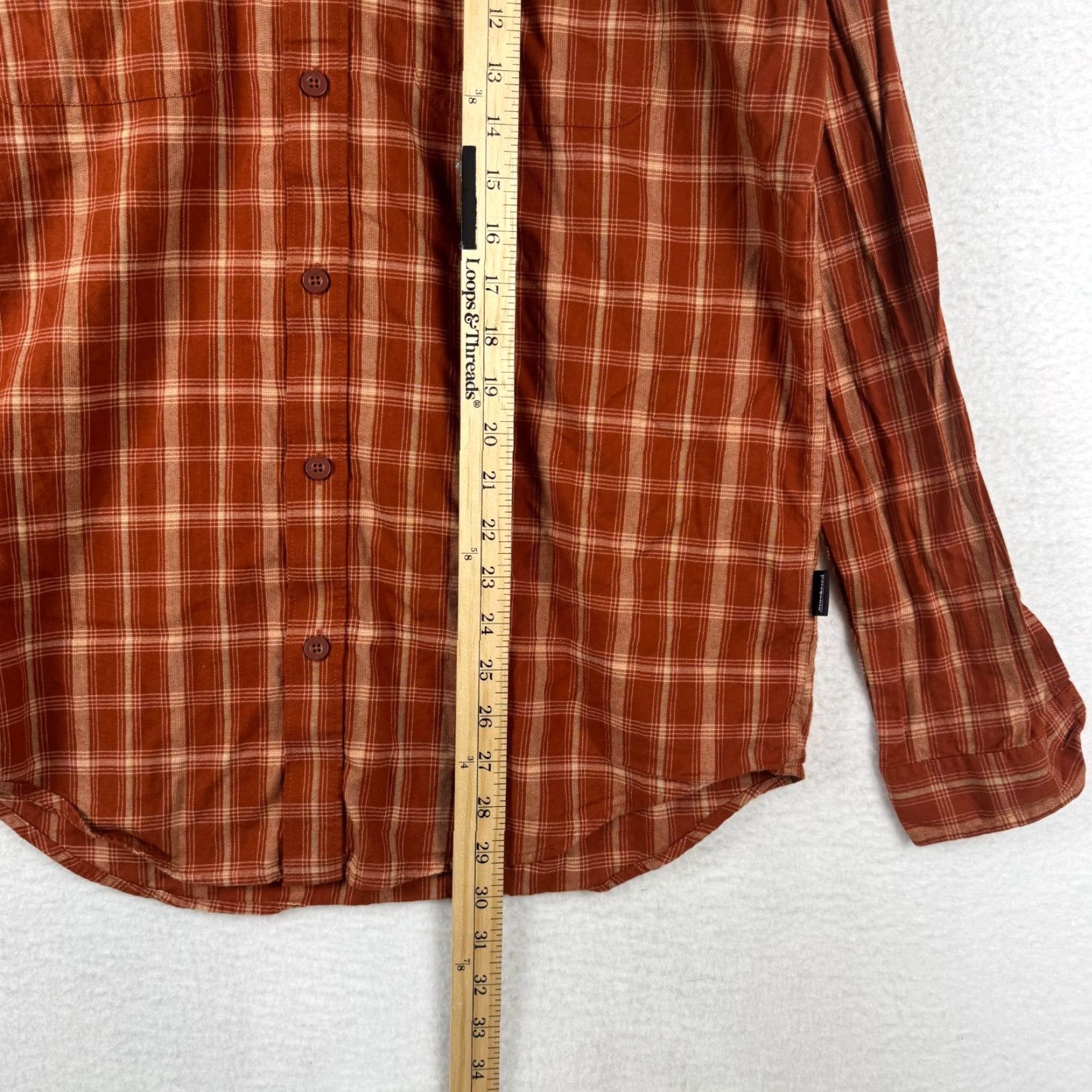 Patagonia Patagonia Men's Medium Red Orange Plaid Long Sleeve Button-Up Organic Cotton Shirt Size US M / EU 48-50 / 2 - 7 Thumbnail