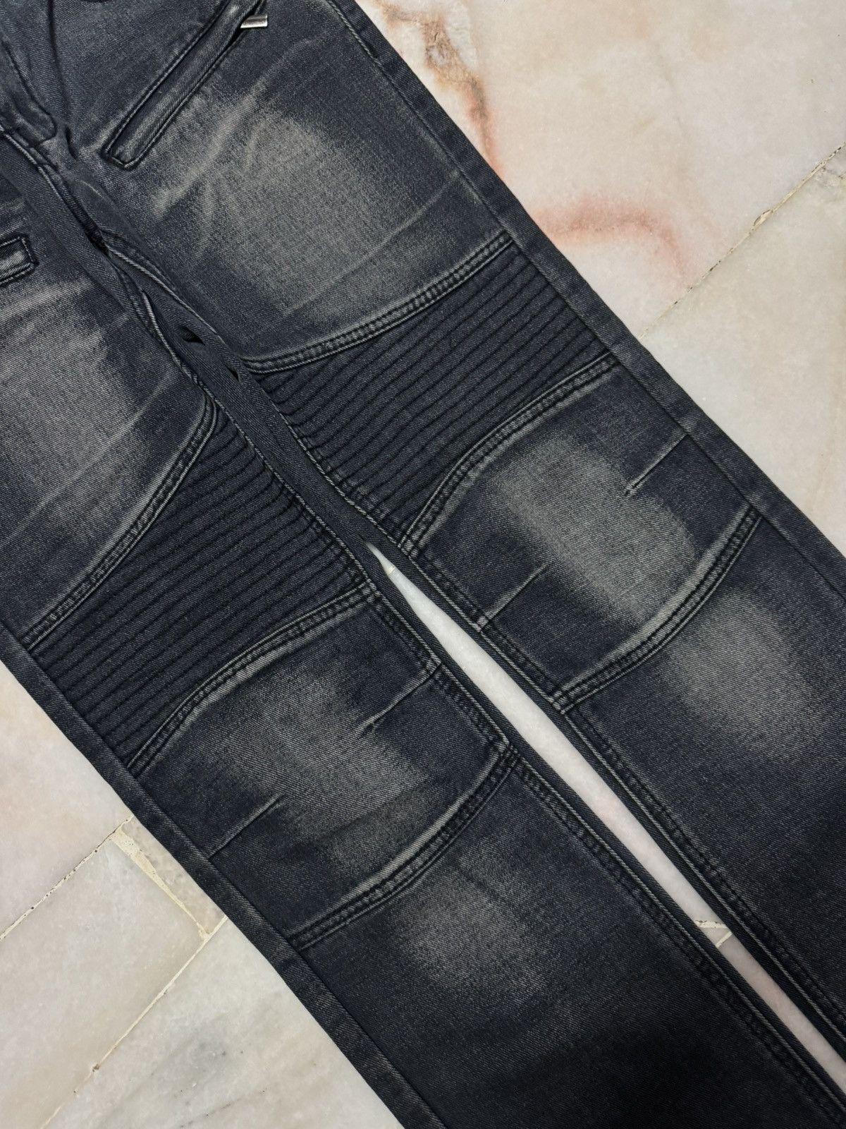Japanese Brand 💥SLIM STRAIGHT BALMAIN INSPIRED BIKER DENIM JEAN BY JAPANESE Size US 31 - 7 Thumbnail