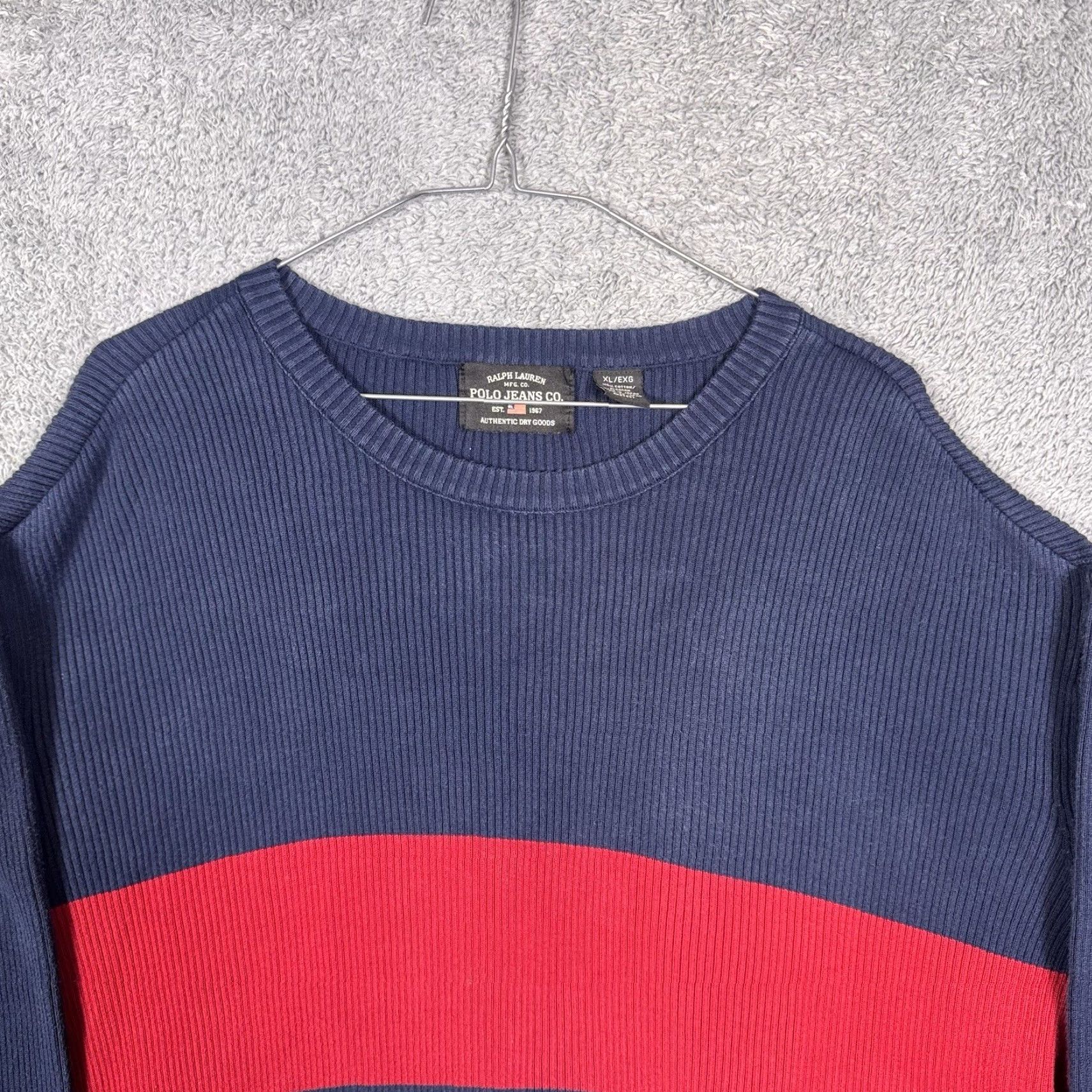 Polo Ralph Lauren VINTAGE Ralph Lauren Sweater Mens XL Ribbed Knit Polo Jeans Co Rugby Japan Y2K Size US XL / EU 56 / 4 - 4 Thumbnail