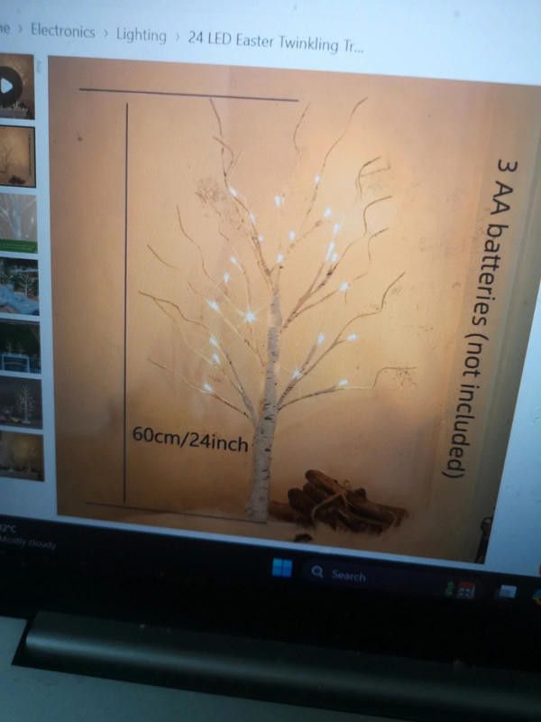 Designer 2X 24 led white birch tree led light Christmas Size ONE SIZE - 2 Thumbnail