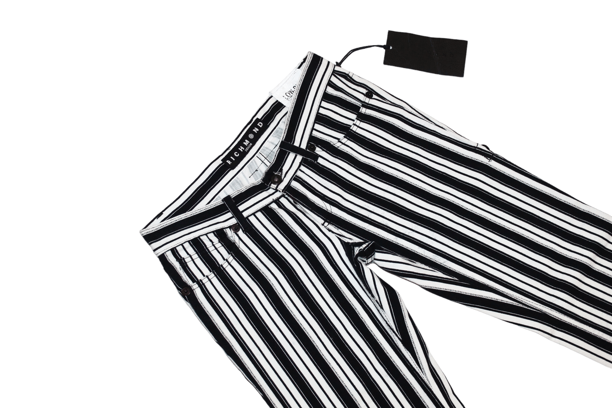 John Richmond Richmond Denim Low-Rise Super Skinny Striped Jeans Size US 31 - 1 Thumbnail