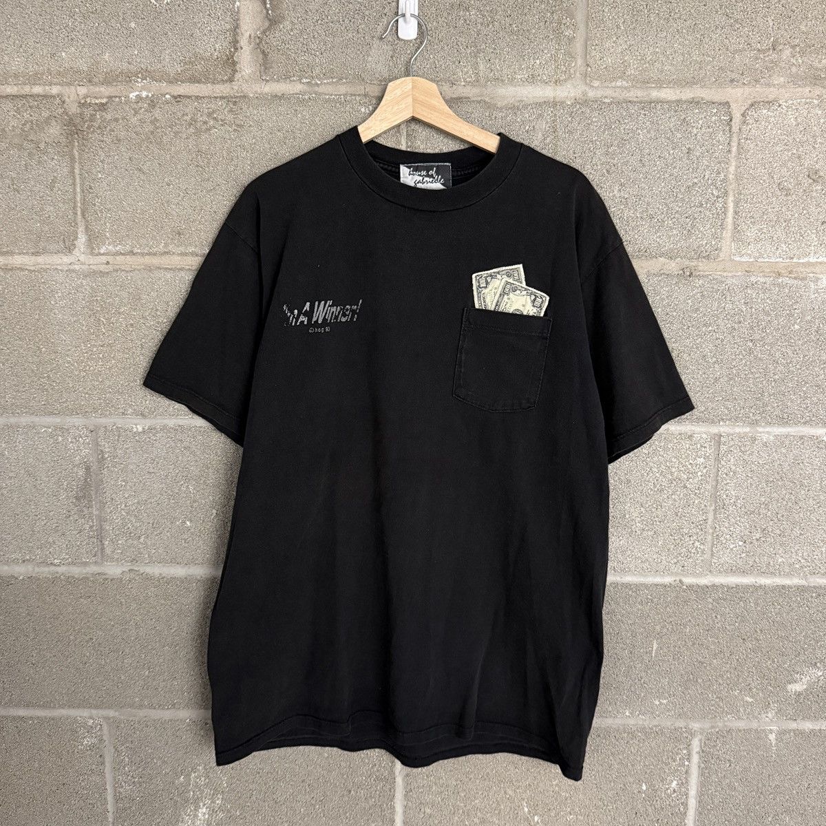 Other Vintage House Of Gabrielle Black Money Pocket Tee Mens Large Size US L / EU 52-54 / 3 - 1 Thumbnail