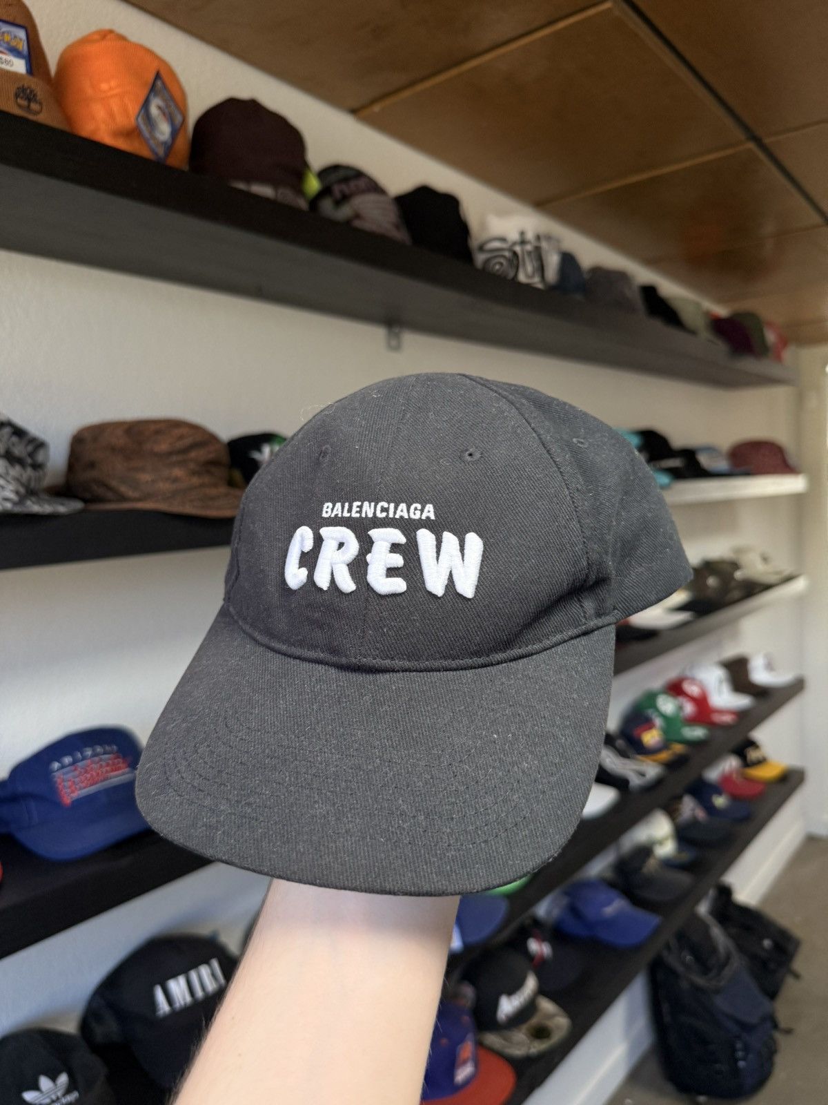 Balenciaga Balenciaga Crew Black Distressed Hat Size ONE SIZE - 2 Thumbnail