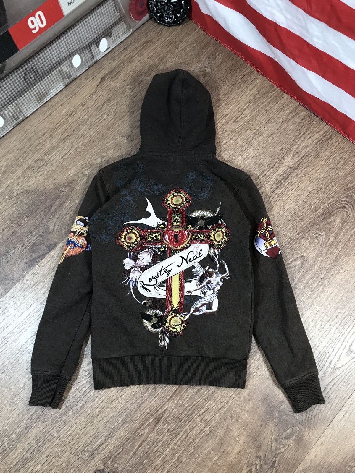 Japanese Brand Vintage Zip Hoodie Ed Hardy Style Y2K Size S / US 4 / IT 40 - 1 Thumbnail
