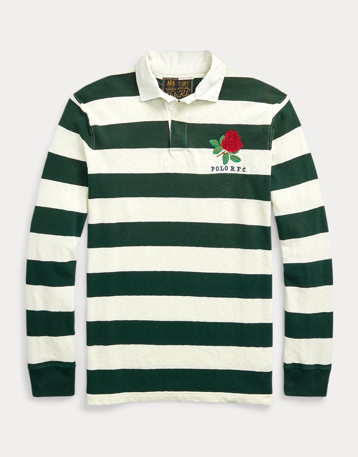 Polo Ralph Lauren Ralph Lauren Men's Classic Fit Striped Jersey Rugby Moss XL Size US XL / EU 56 / 4 - 2 Thumbnail