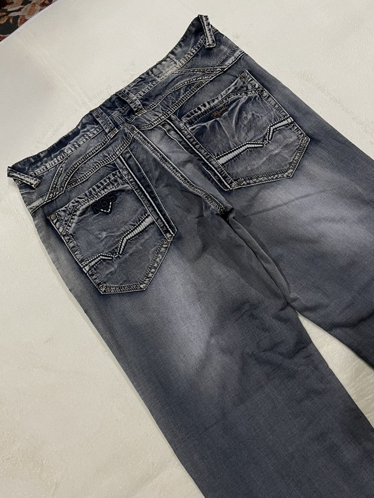 Japanese Brand Vintage Regass Denim Straight Cut Faded Jeans Size US 36 / EU 52 - 20 Thumbnail