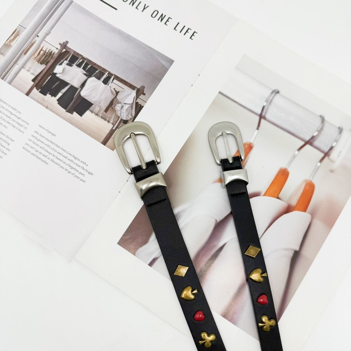 Designer Future Vintage Belt Riveted Belts Menswear Accessories Size ONE SIZE - 6 Thumbnail