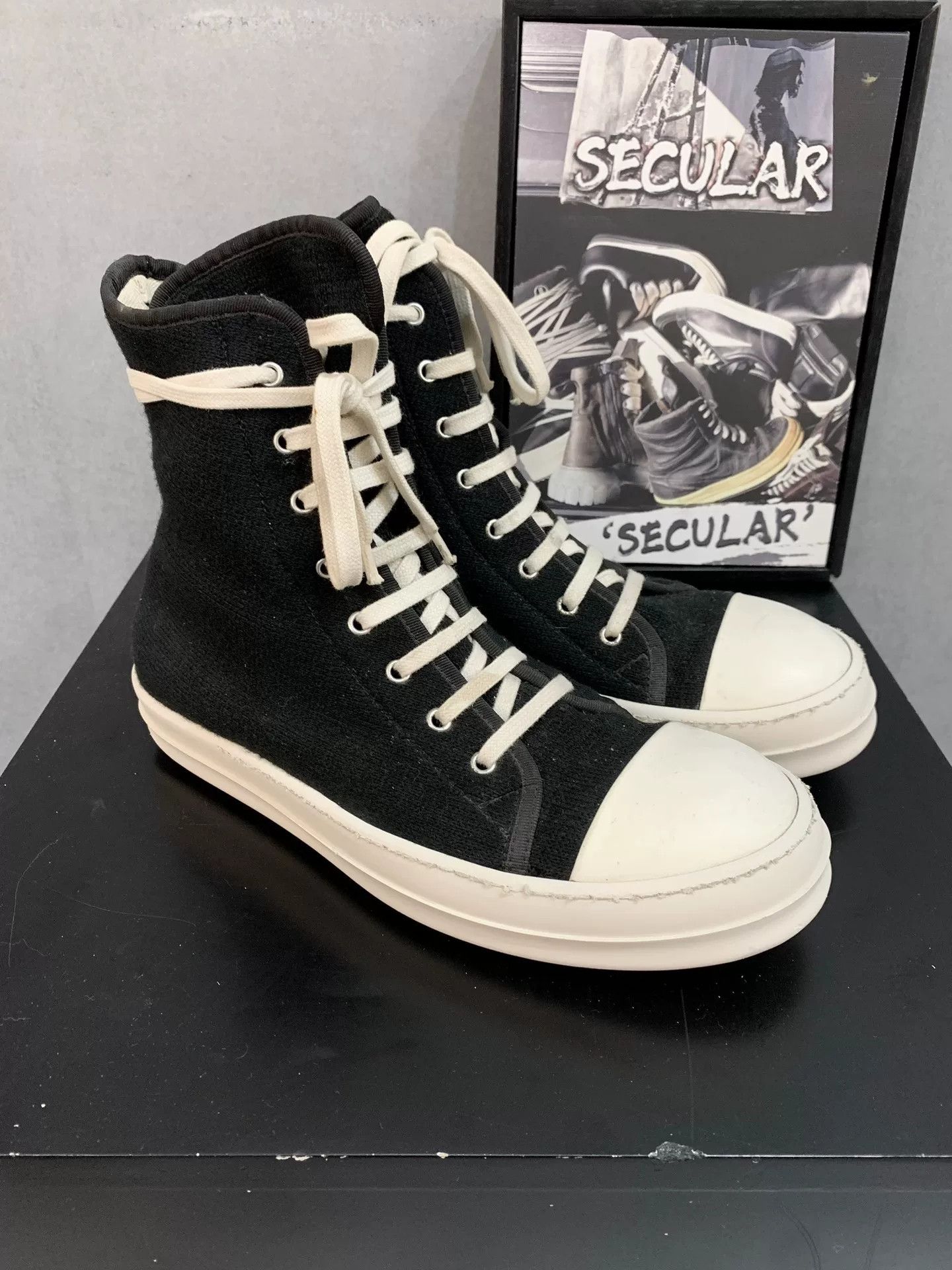Rick Owens Drkshdw rick owens high top black and white sneakers Size US 8.5 / EU 41-42 - 1 Thumbnail
