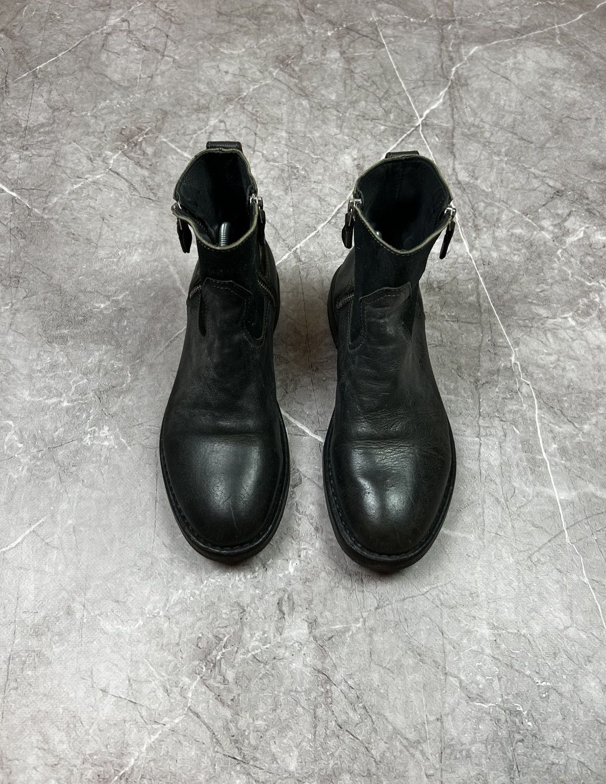 MoMA Women's Moma Biker Chelsea Leather Ankle Boots Dual Zip Size US 9 / IT 39 - 6 Thumbnail