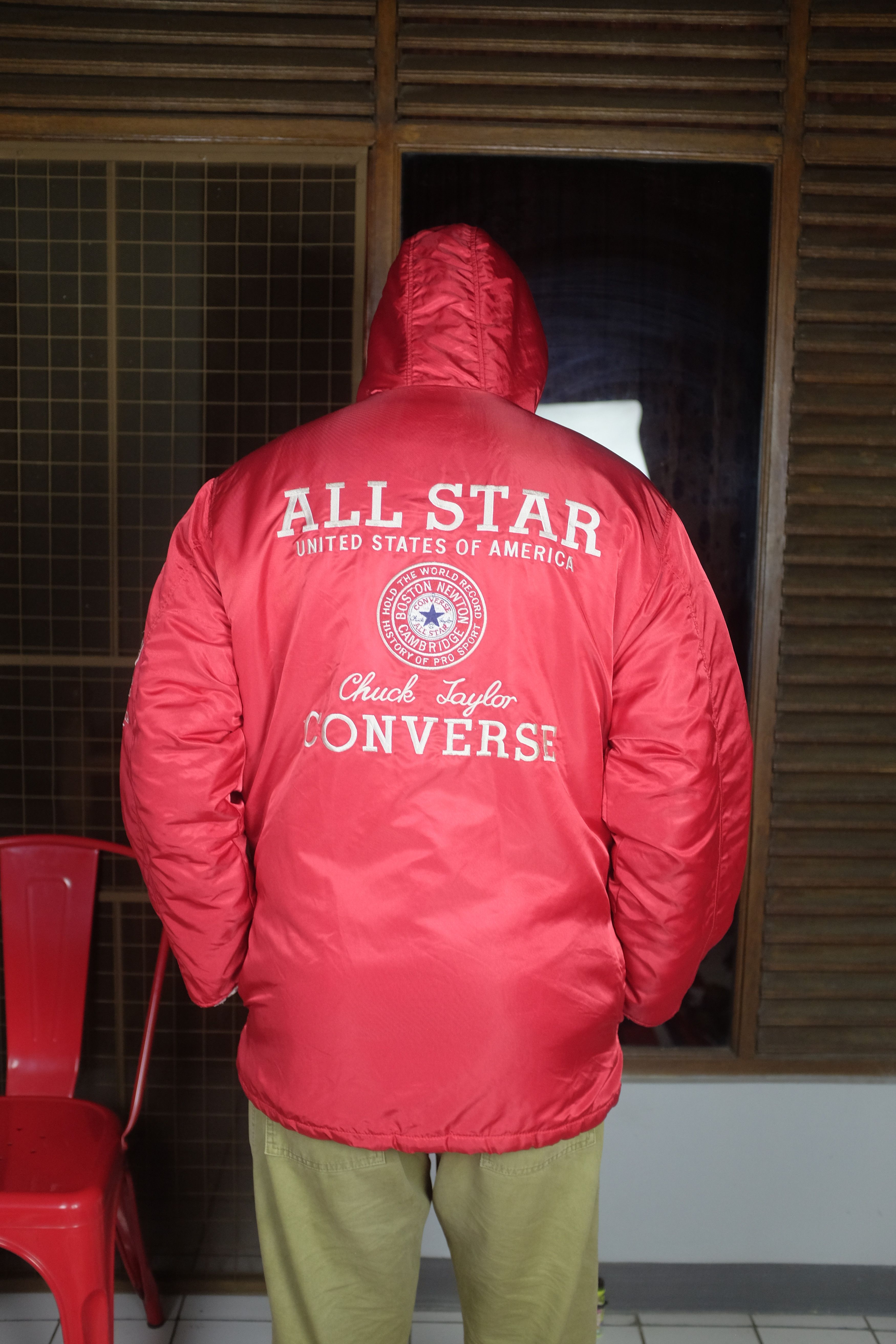 Converse Converse Bombers Sherpa Lining Hoodie Big Logo Jacket Red Size US L / EU 52-54 / 3 - 10 Thumbnail