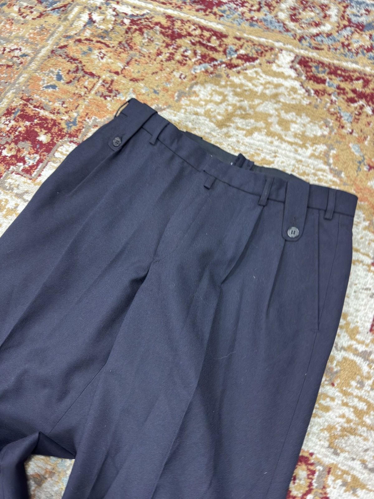 Vintage 1980s Wool Suit Pants Baggy Trousers Blend Balenciaga Rick Size US 32 / EU 48 - 3 Thumbnail