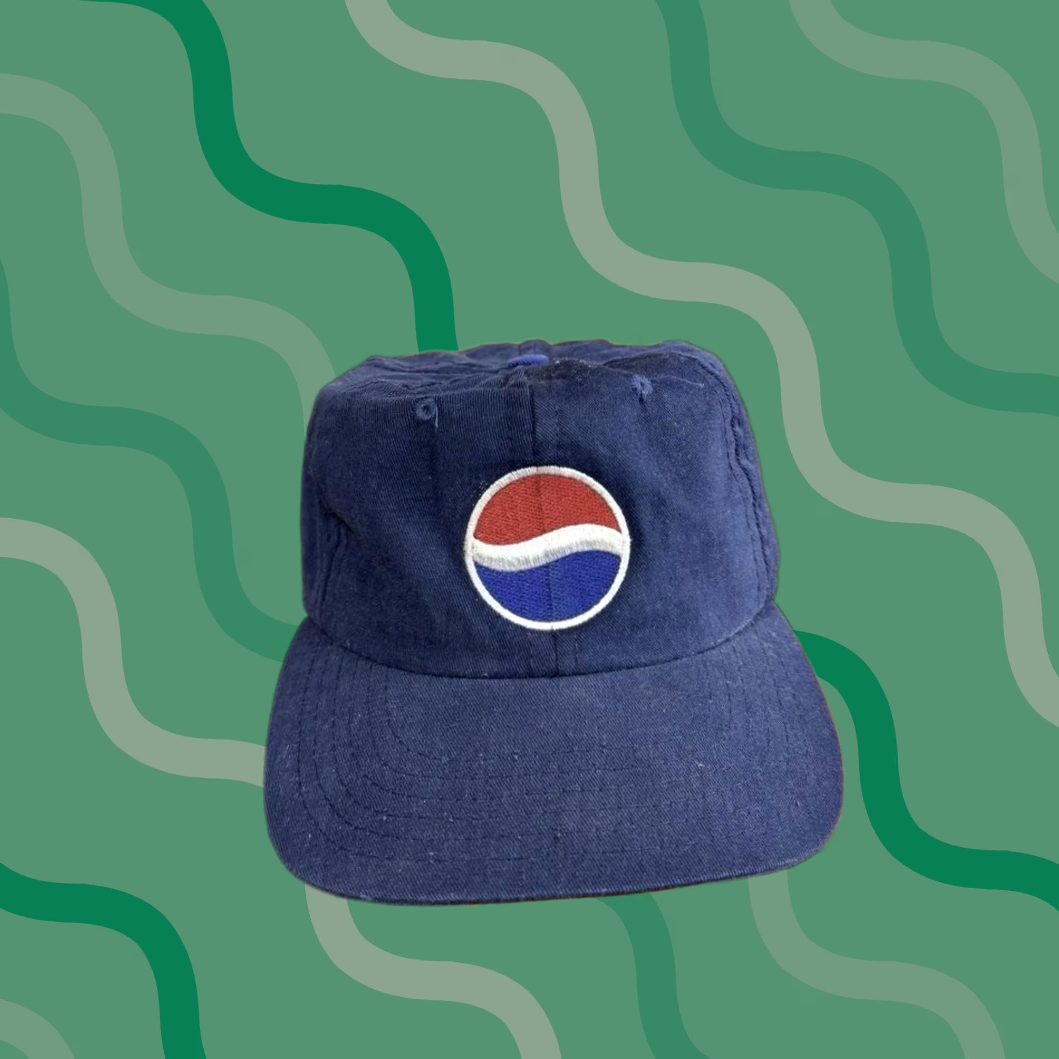 Vintage VINTAGE Pepsi Hat Cap Strap Back Navy Embroidered Advertising Mens Made USA 90s Size ONE SIZE - 1 Thumbnail