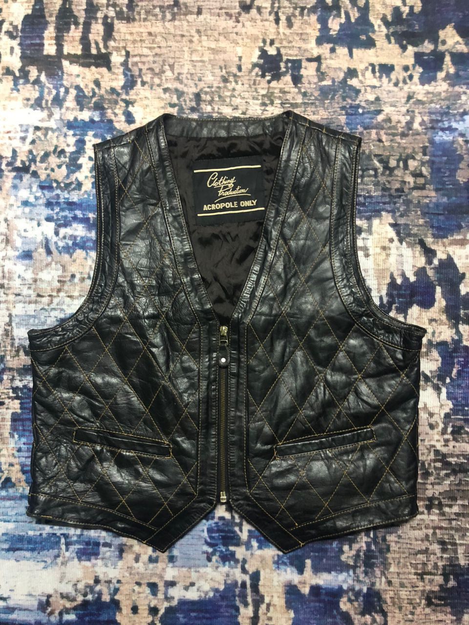 Genuine Leather Vintage Acropole Only Leather Quilted Vest Size US M / EU 48-50 / 2 - 1 Thumbnail
