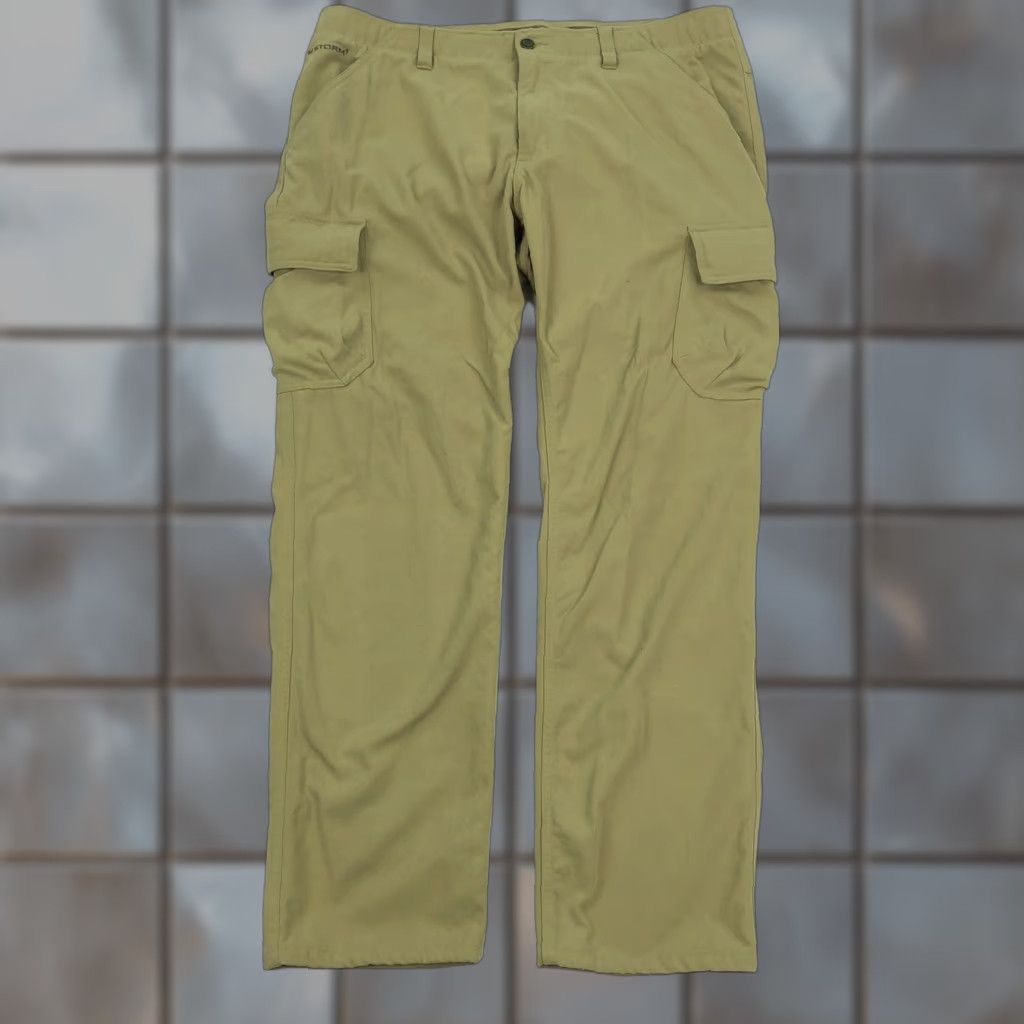Under Armour Under Armour Men Cargo Pants 38x32 Khaki Tan Storm1 Outdoor Hiking Pockets Water Resistant Relaxed Button Zipper Size US 38 / EU 54 - 1 Thumbnail