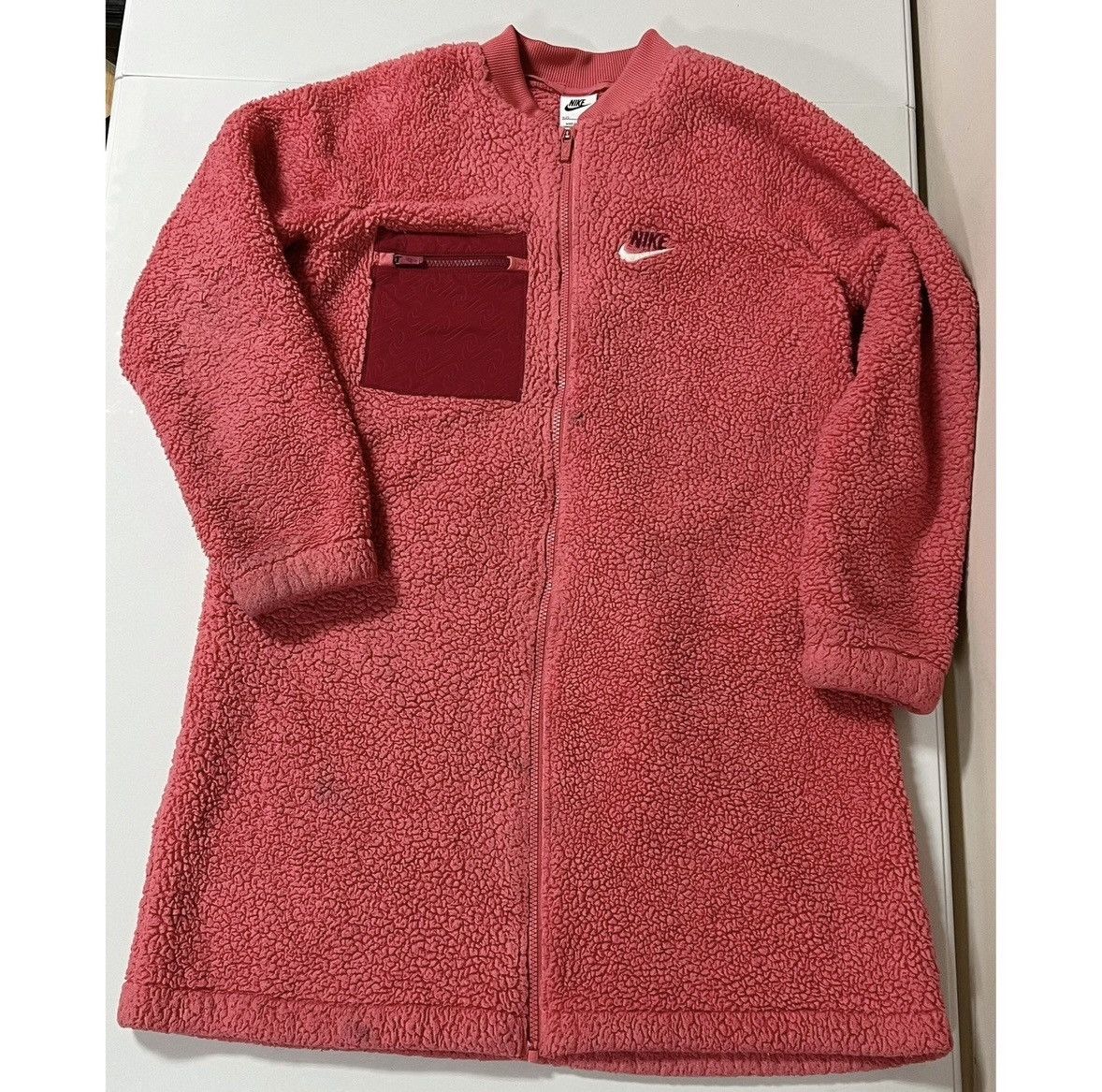 Nike Nike Pink Maroon Plush Zipper Sweater Jacket Coat Size XL 🩷 Size XL / US 12-14 / IT 48-50 - 5 Thumbnail