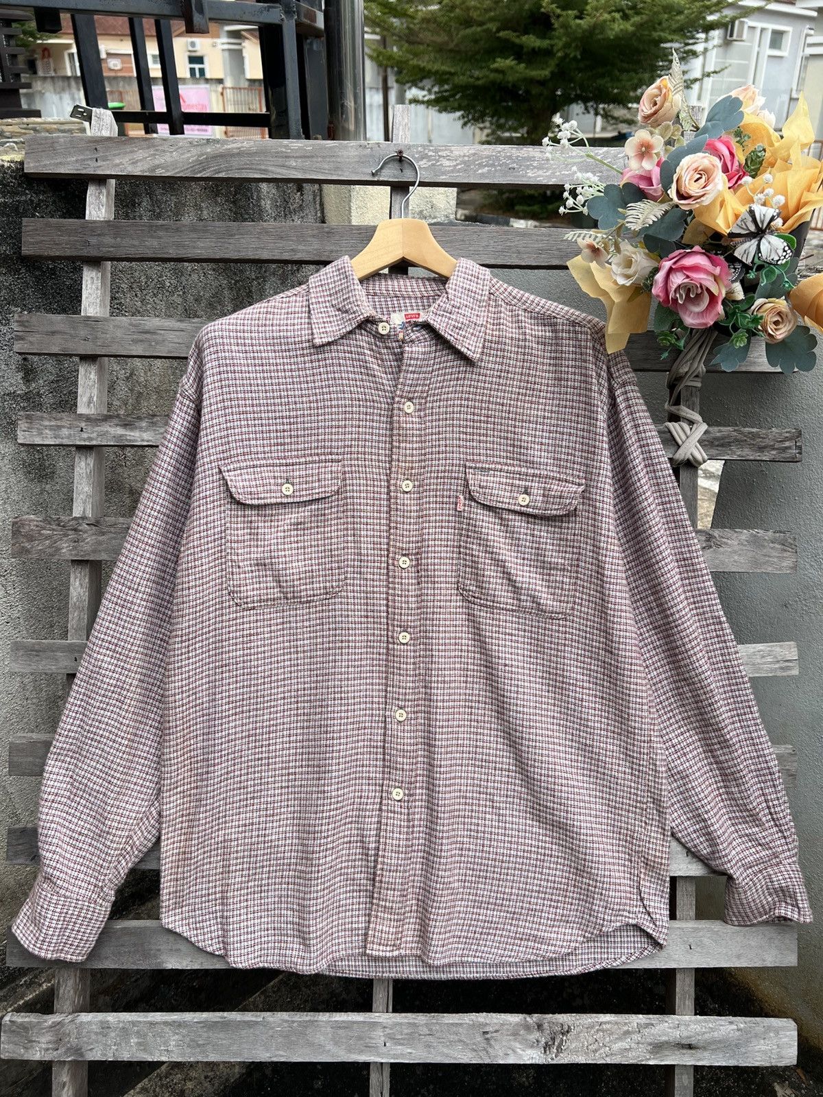 Levi's Vintage Clothing Vintage 90s Levis Western Checkered Long Sleeve Shirt Size US L / EU 52-54 / 3 - 1 Thumbnail