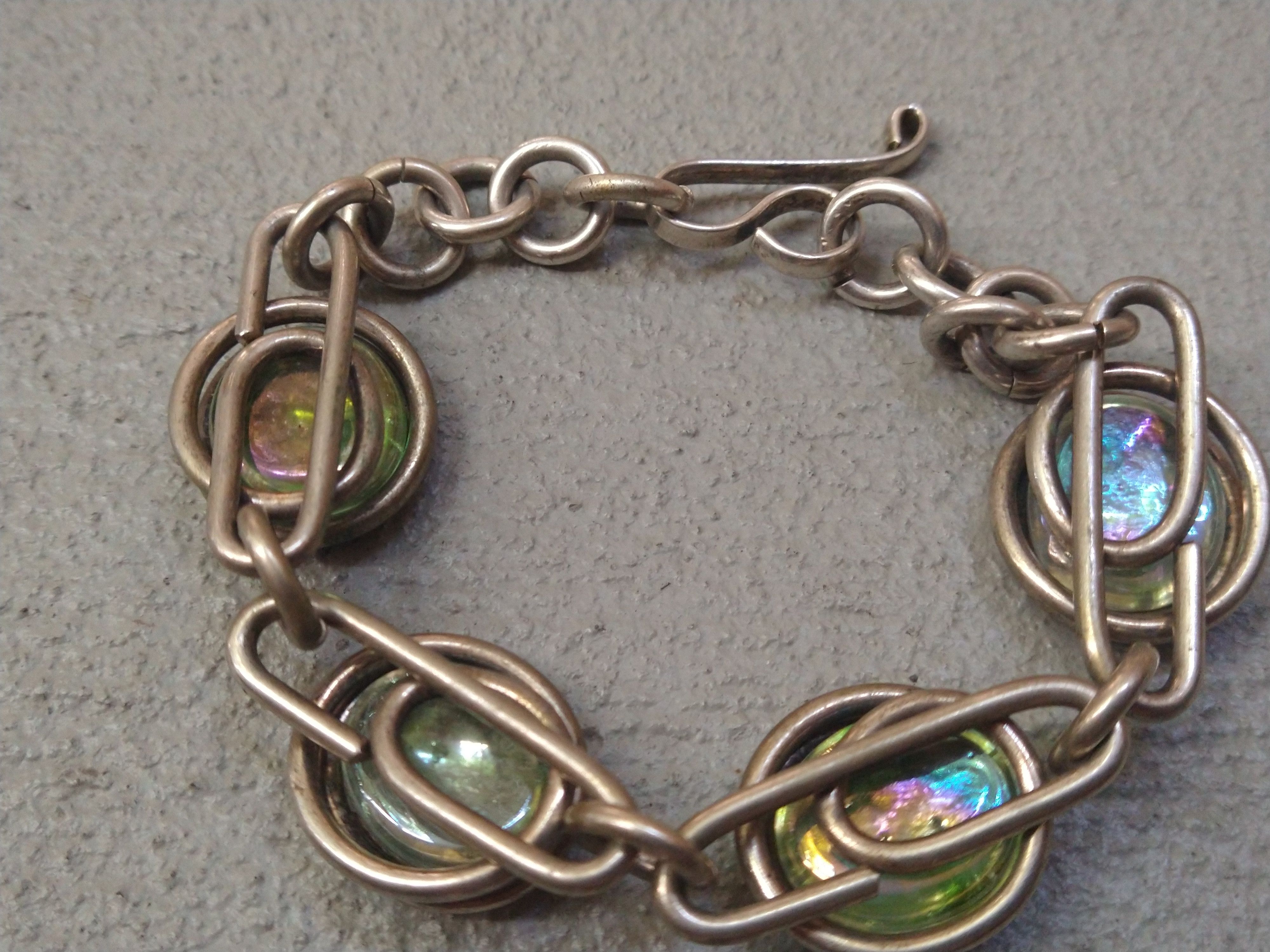 Jewelry × Vintage Vintage Sterling Silver Bracelet 8.25" Marble Modern Size ONE SIZE - 8 Thumbnail
