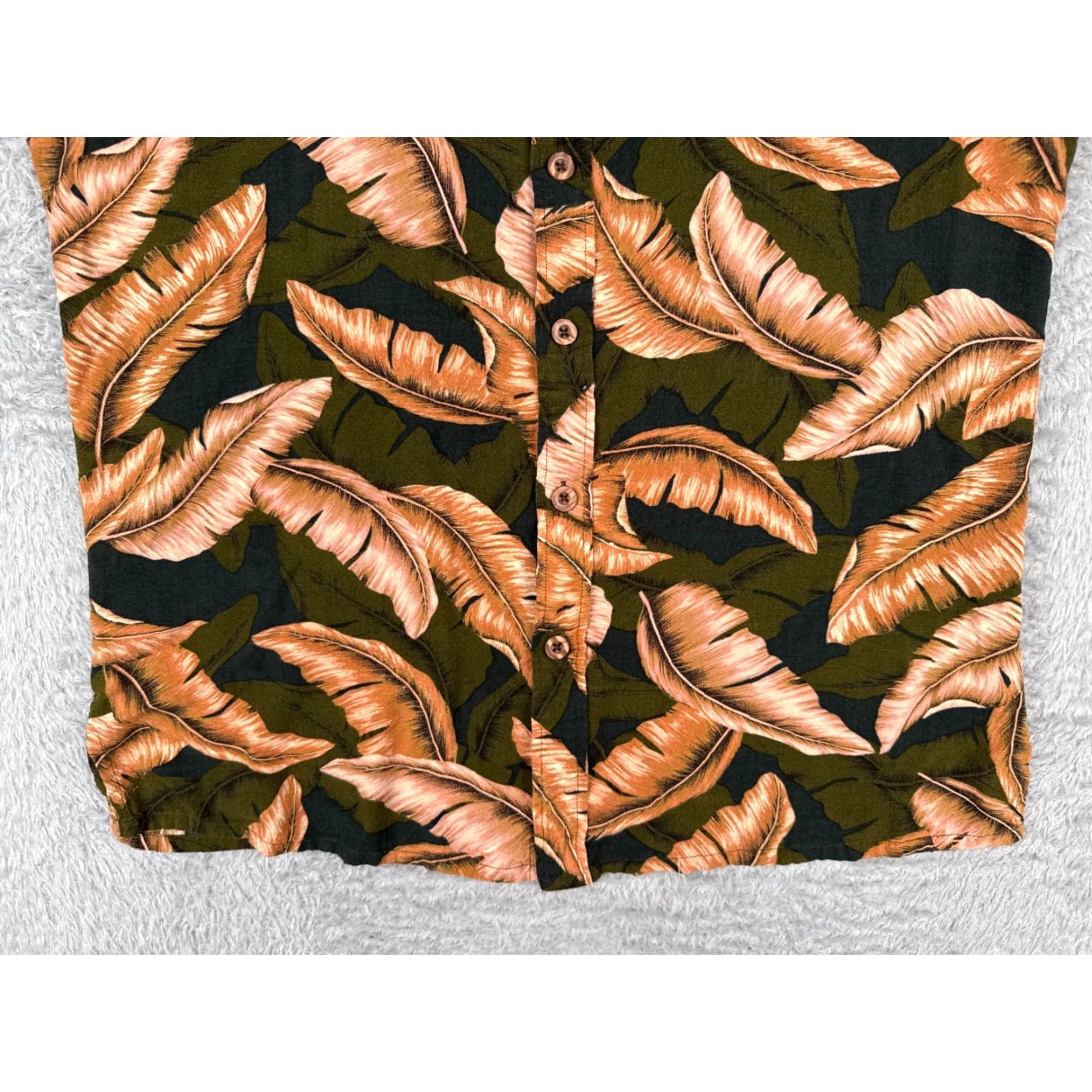 Vintage Max Mehra Shirt Adult Large Orange Palm Leaf Hawaiian 100% Rayon Viscose Floral Short Sleeve Collared Button-Up Mens Size US L / EU 52-54 / 3 - 5 Thumbnail
