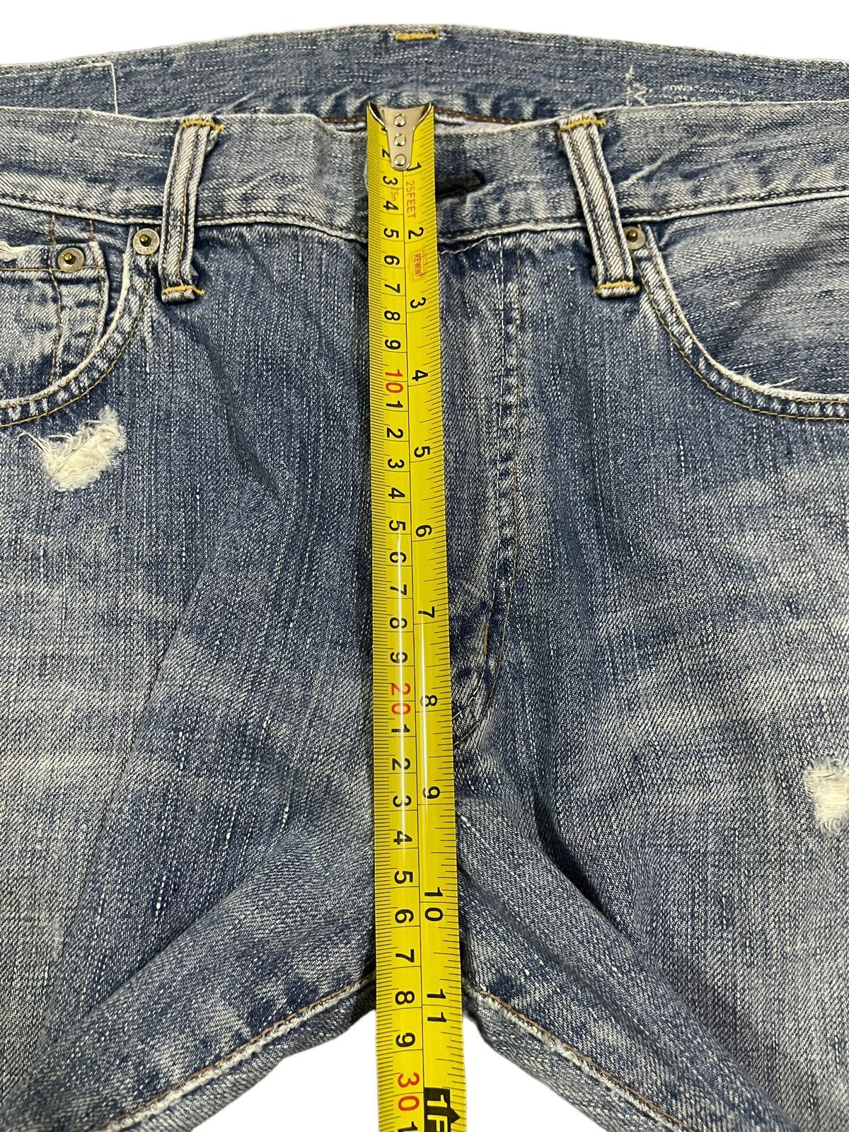 Edwin Vintage Japan Edwin 503 Blue Wash Distress Baggy Jeans Size US 34 / EU 50 - 14 Thumbnail