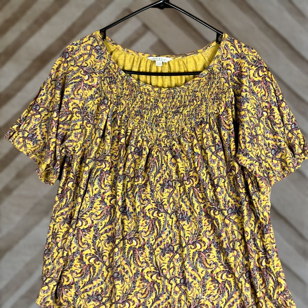 Lucky Brand Lucky Brand Blouse Multicolored Paisley Short Sleeve Boho Womens M Size M / US 6-8 / IT 42-44 - 1 Thumbnail