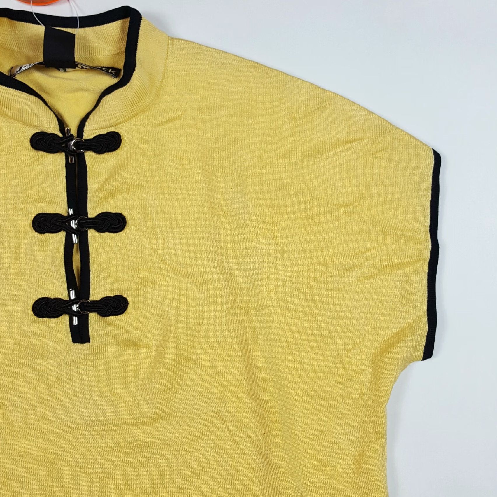 Vintage VINTAGE Jamie Sadock Top Kimono Women's Size S Yellow Silk Knit Luxury Polo Preppy 90s Womens Size S / US 4 / IT 40 - 3 Thumbnail