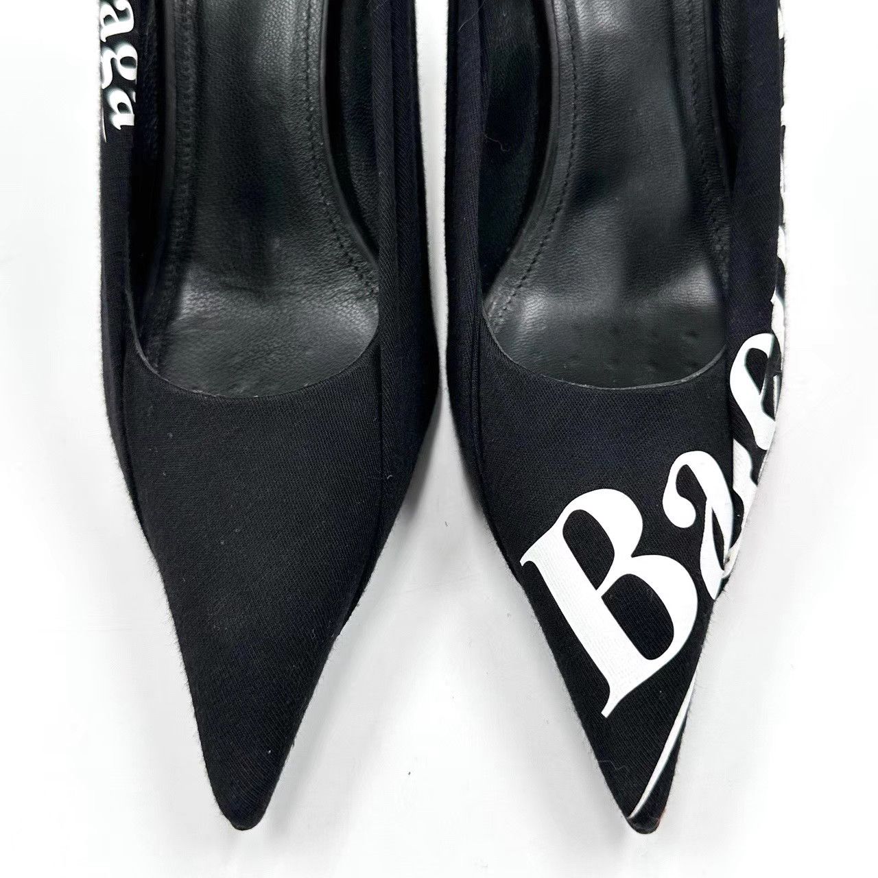 Balenciaga Balenciaga Black Pointed Toe Cola Logo Heels K12 Size US 6 / IT 36 - 4 Thumbnail