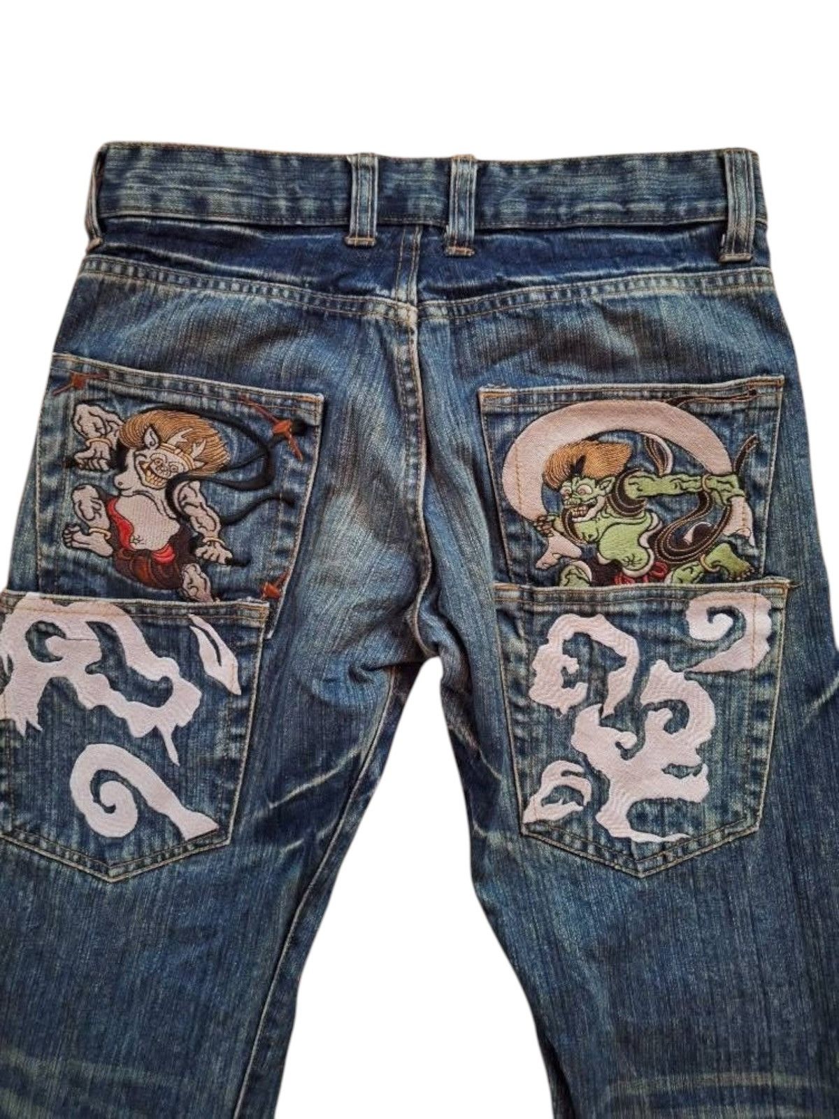 Other Japanese Sukajan Denim Double Pocket Embroidery Jeans Size US 31 - 1 Thumbnail