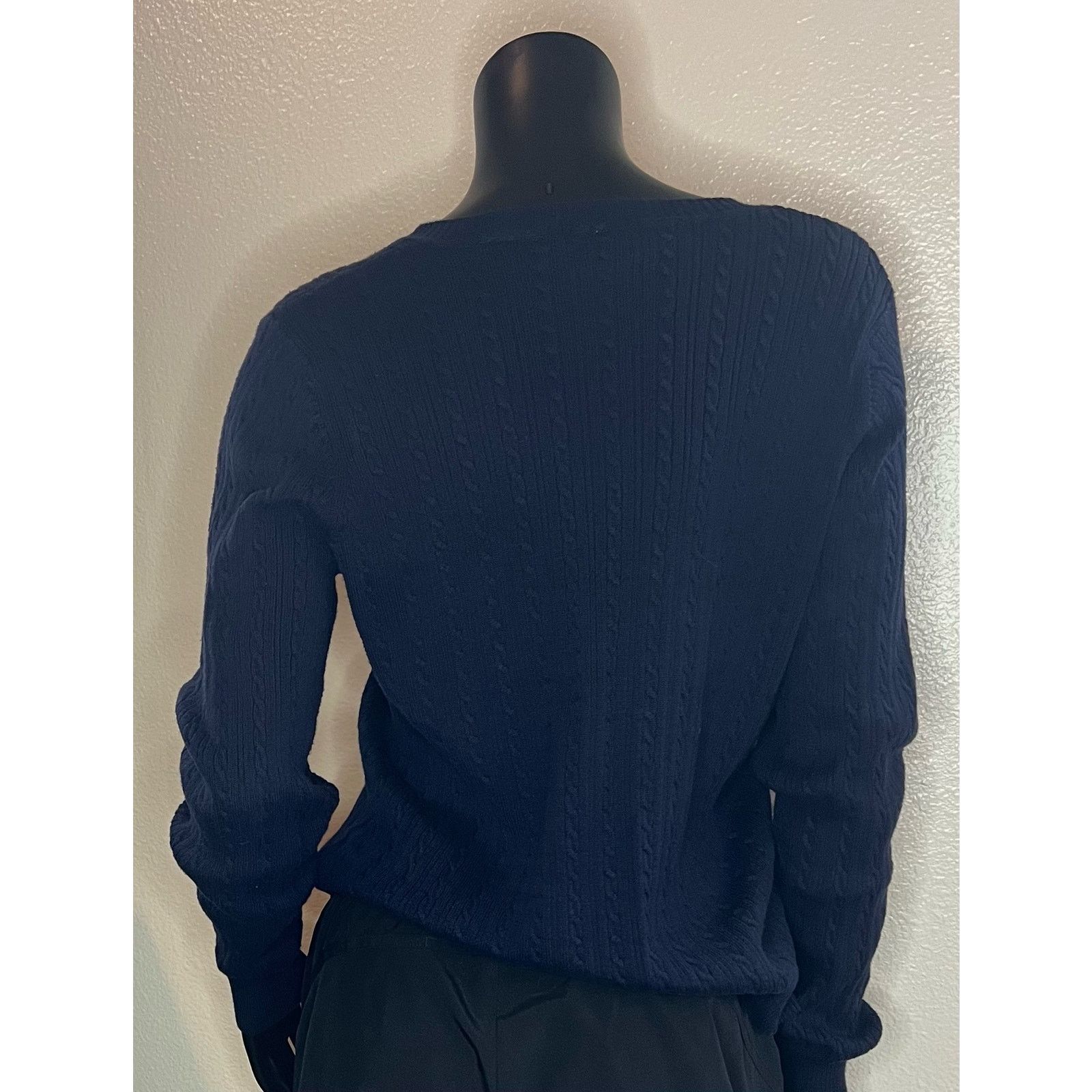 Izod IZOD-Women’s V-NeckBlue Women’s Large Cotton Sweater Size L / US 10 / IT 46 - 2 Thumbnail