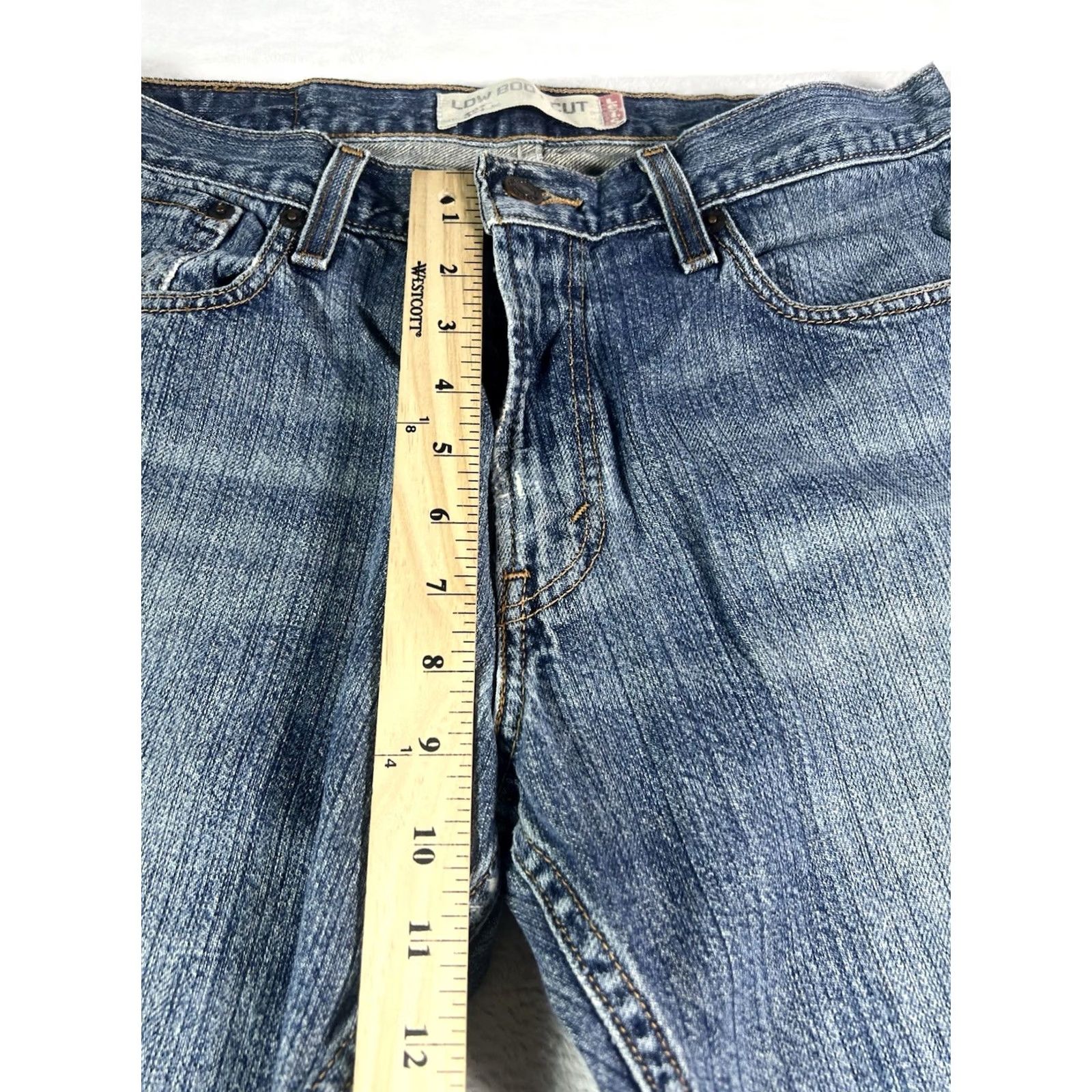 Levi's VINTAGE Levi's 527 Jeans Mens Regular Bootcut 33x30 Blue Denim Distressed Cowboy 90s USA Mens Size US 33 - 3 Thumbnail