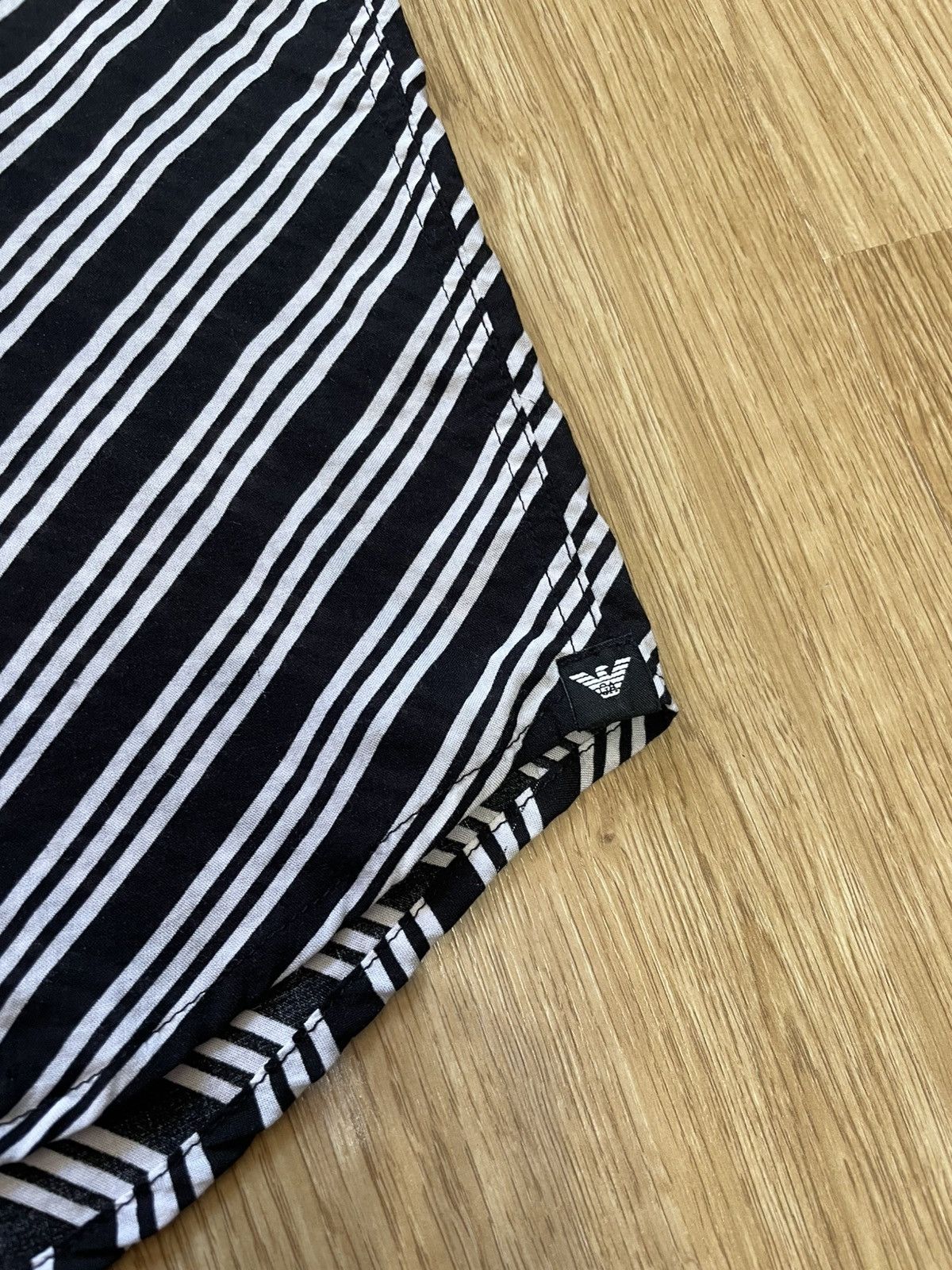 Emporio Armani Emporio Armani Striped Short Sleeve Shirt M/L Over Fit Size US M / EU 48-50 / 2 - 7 Thumbnail