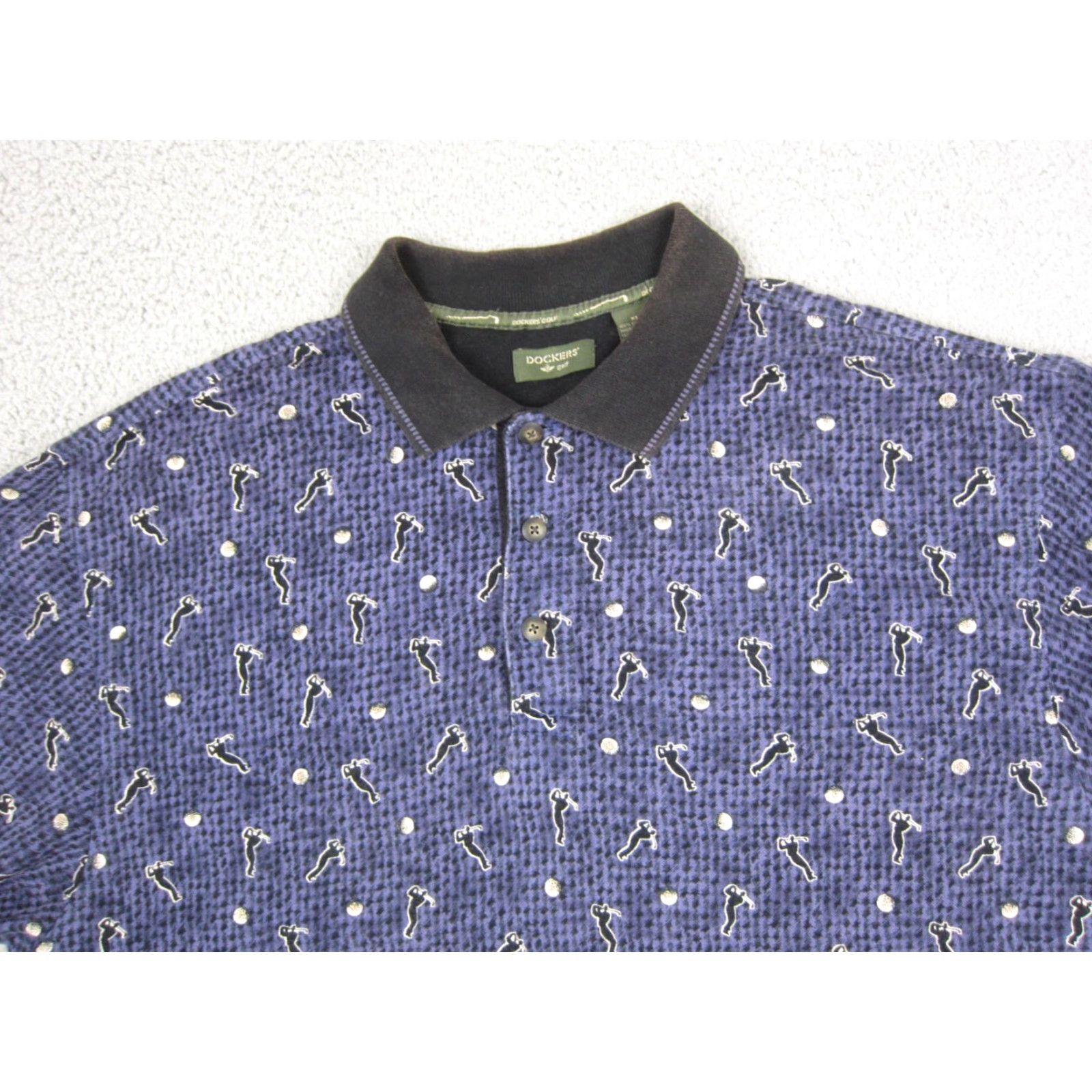 Dockers DOCKERS Polo Shirt Mens XL Blue Cotton Short Sleeve Button Collared 90s Vintage Style Polo Shirt Polo Shirt Mens XL blue cotton polo shirt Size US XL / EU 56 / 4 - 2 Thumbnail