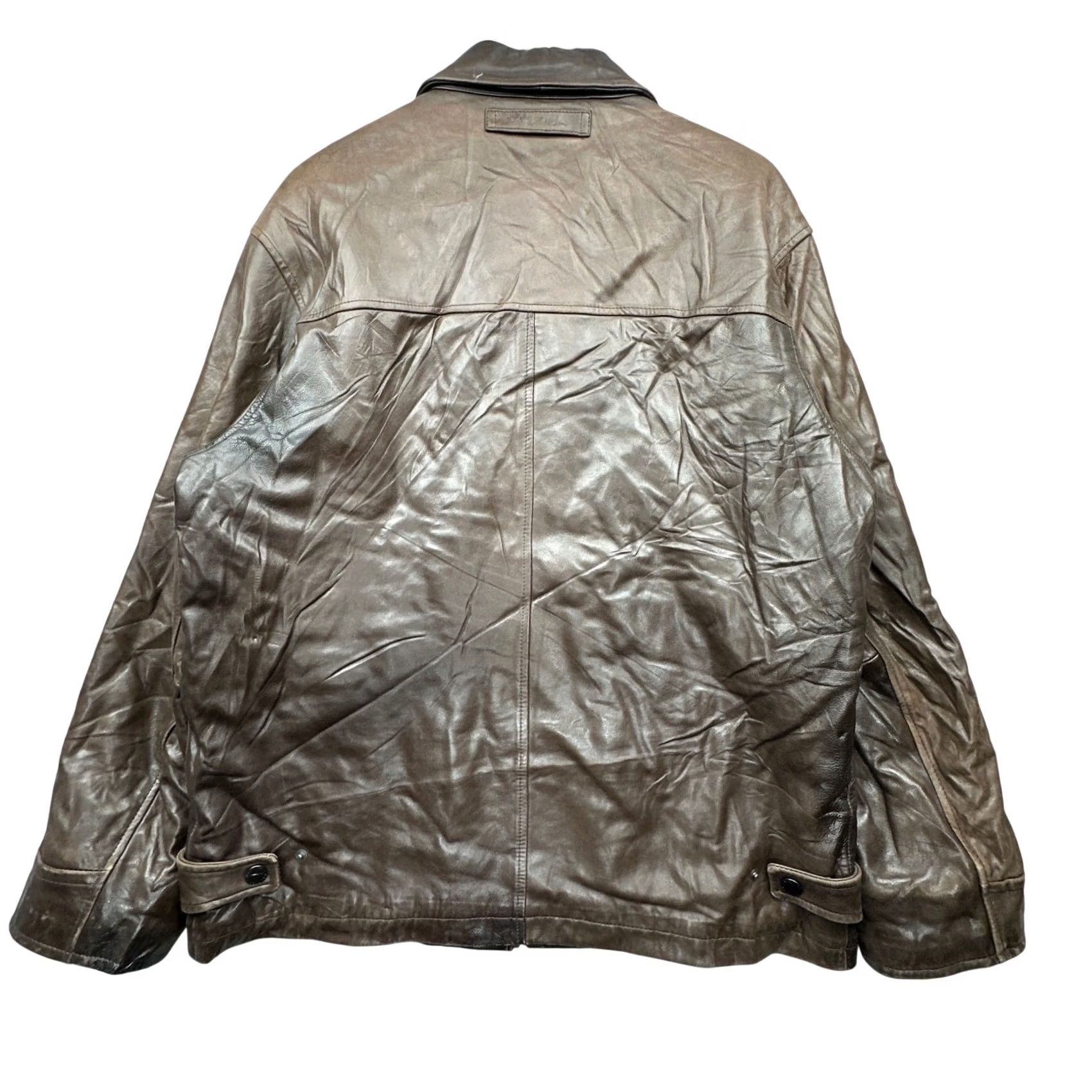 Nautica Nautica Leather Full Zip Lined Jacket Mens Large Brown Smartfabric Quilted Plaid Bomber Size US L / EU 52-54 / 3 - 2 Thumbnail