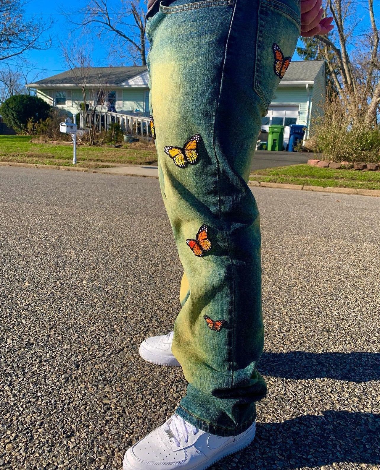 Vintage REWORKED BUTTERFLY DENIM Size US 32 / EU 48 - 2 Thumbnail