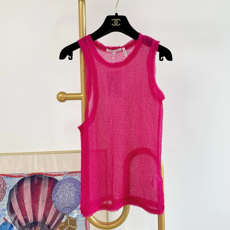 Helmut Lang HELMUT LANG Pink checkered sleeveless top Size XS / US 0-2 / IT 36-38 - 1 Thumbnail