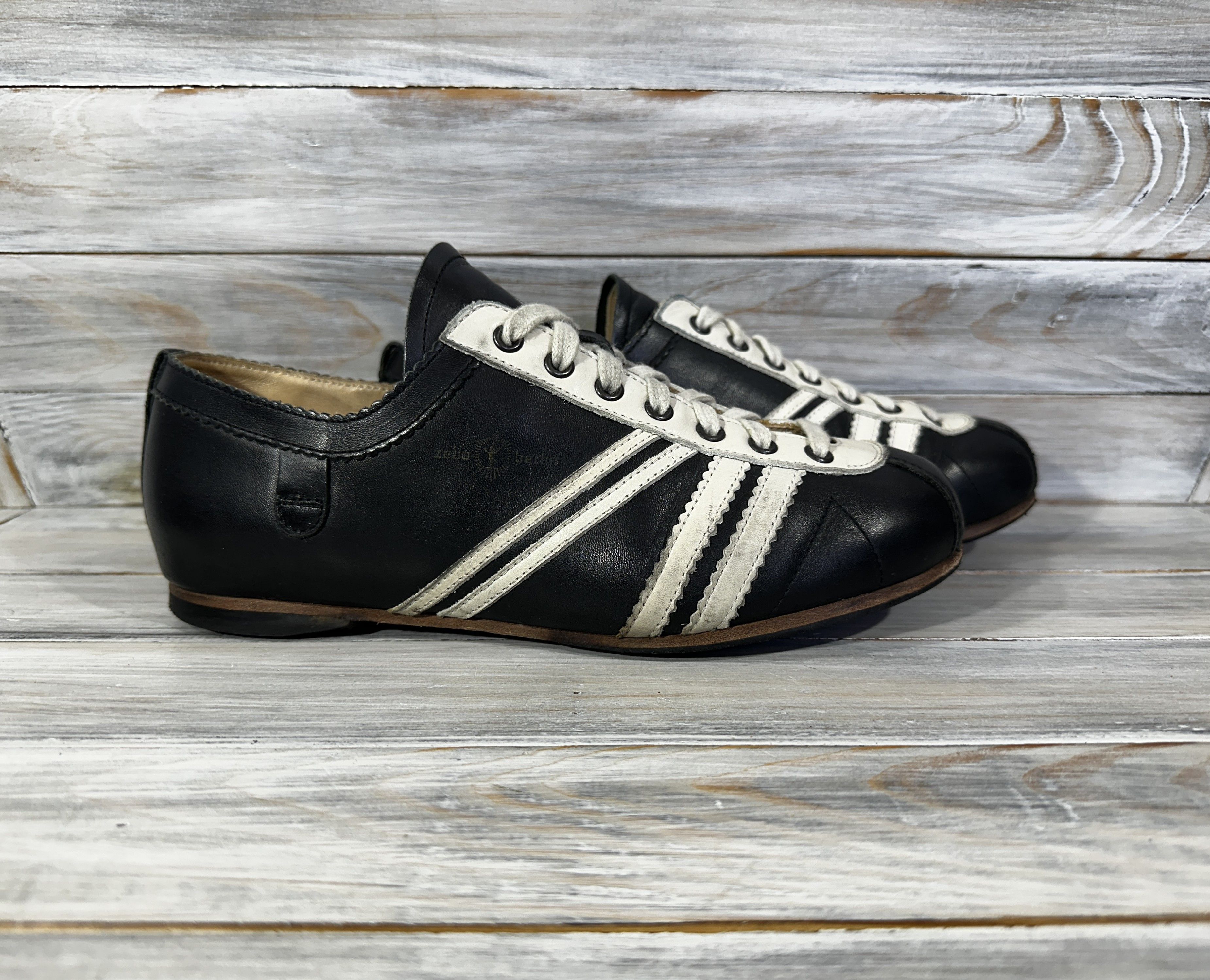 Zeha Berlin Club 813 Leather Sneakers Casual Modern Shoes in Black, Men's (Size 6)