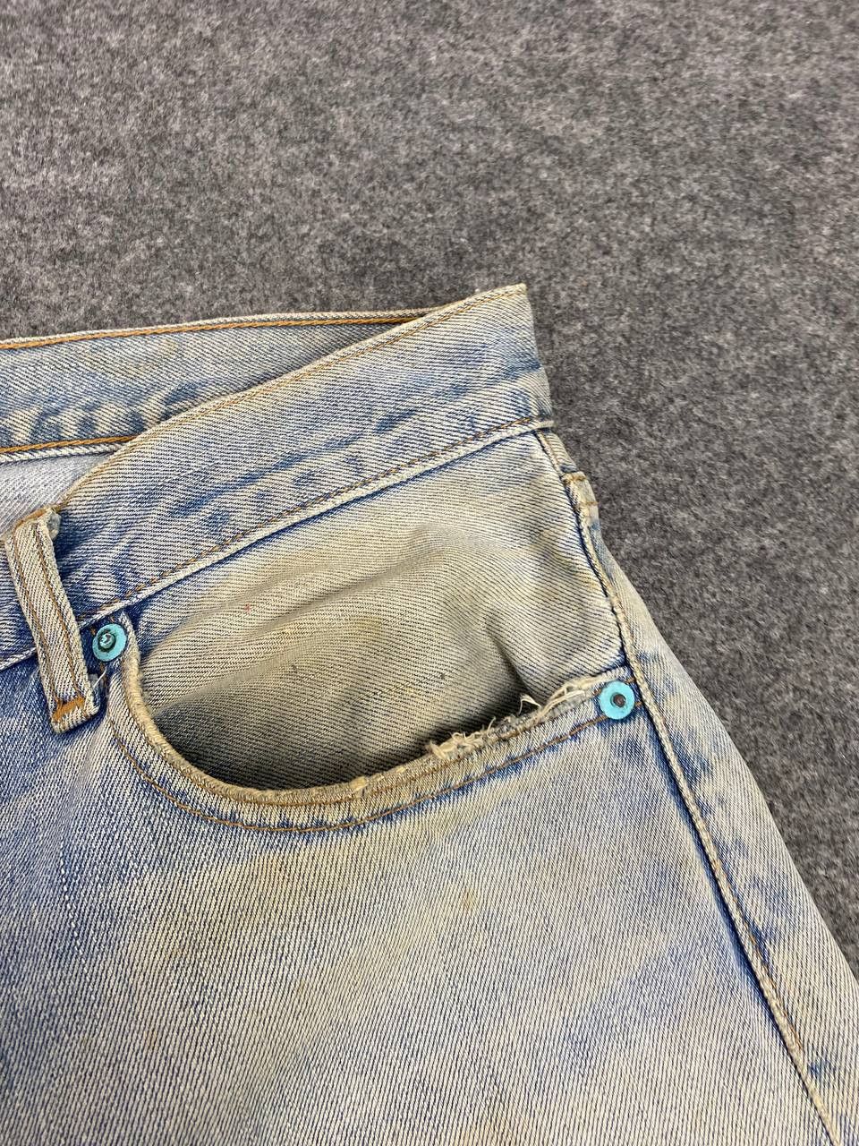 Levi's vintage levis 505 distressed denim nice design Size US 33 - 12 Thumbnail
