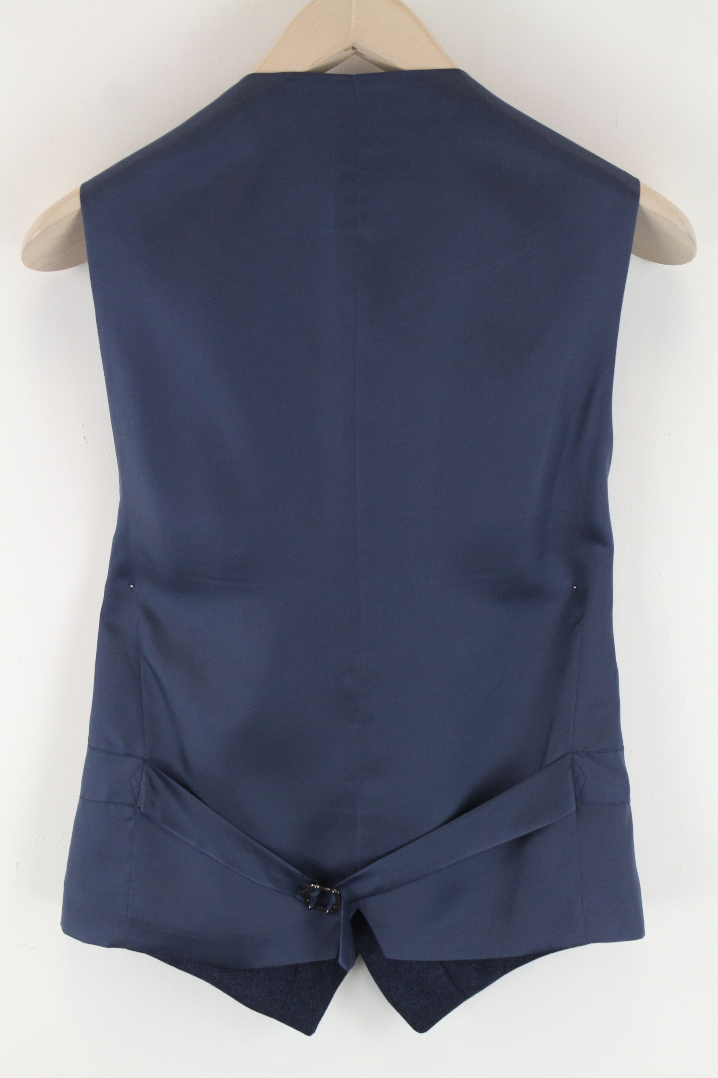Suitsupply UK42S Blue Wool Single-Breasted V-neck Waistcoat 60874 Size 42S - 2 Thumbnail