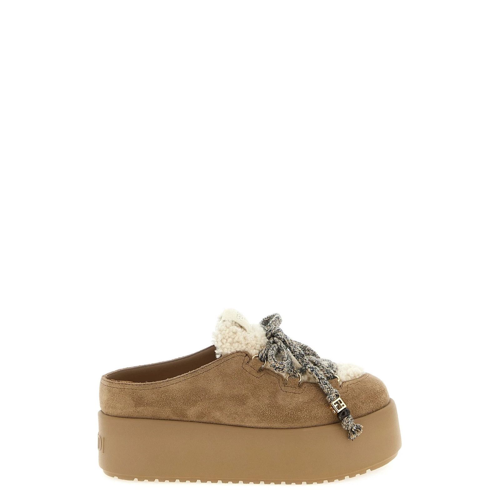 FENDI Apres Chic $1190 Beige Suede Sabots New & Authentic (W