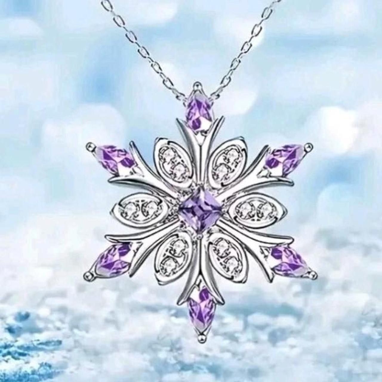Other Snowflake Pendant Necklace with Purple CZ Size ONE SIZE - 3 Thumbnail