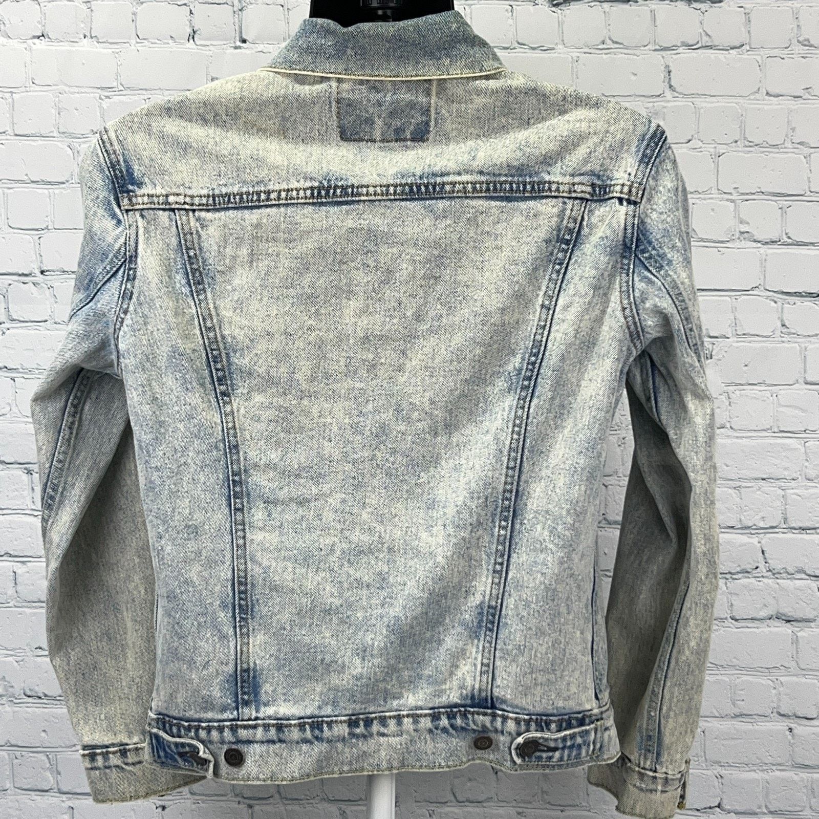 Levi's Levis Acid Wash Denim Jean Trucker Jacket Cloud Blue S Small Size US S / EU 44-46 / 1 - 2 Thumbnail