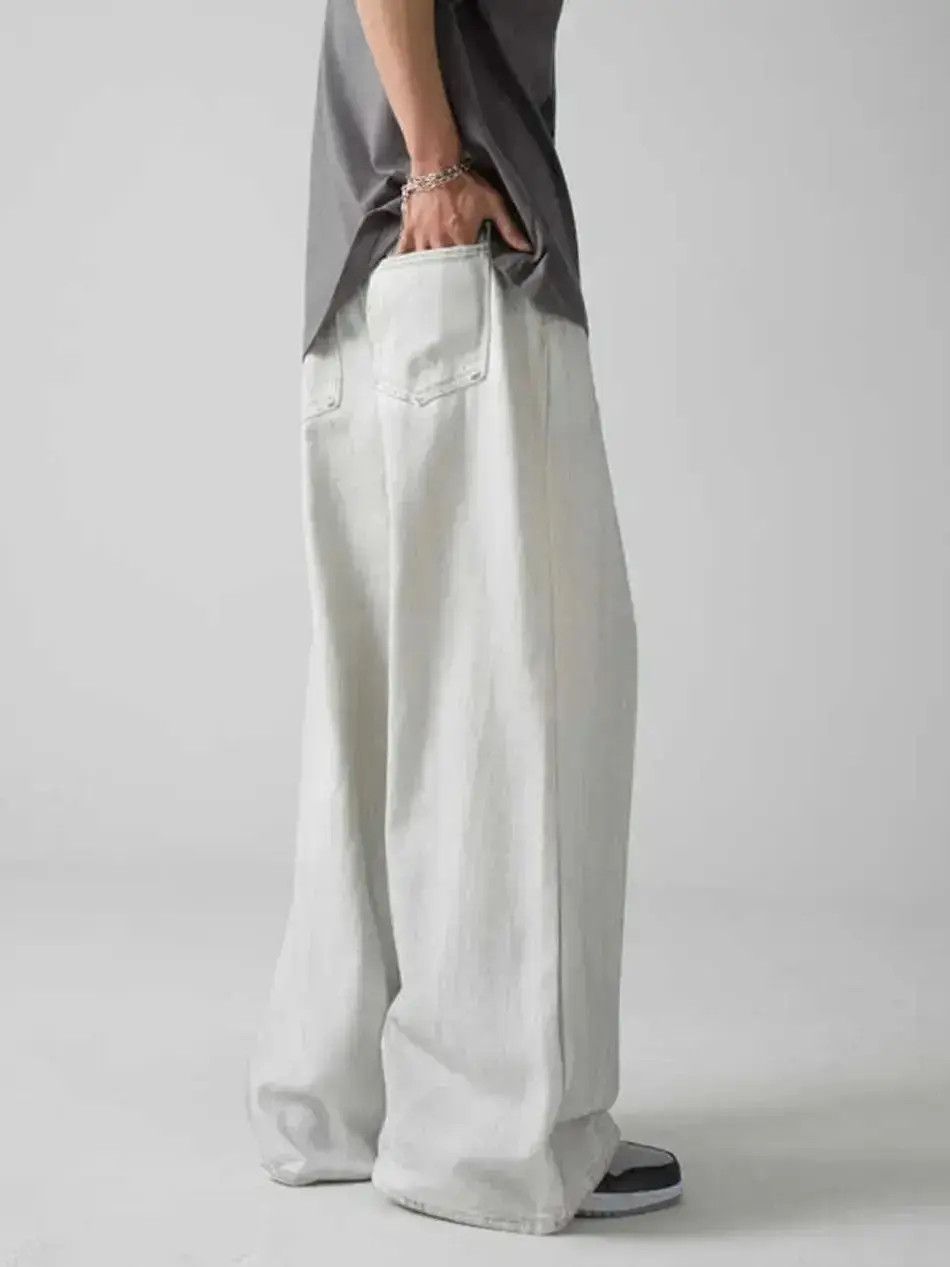 Japanese Brand Retro loose fitting straight leg wide leg jeans Size US 32 / EU 48 - 4 Thumbnail