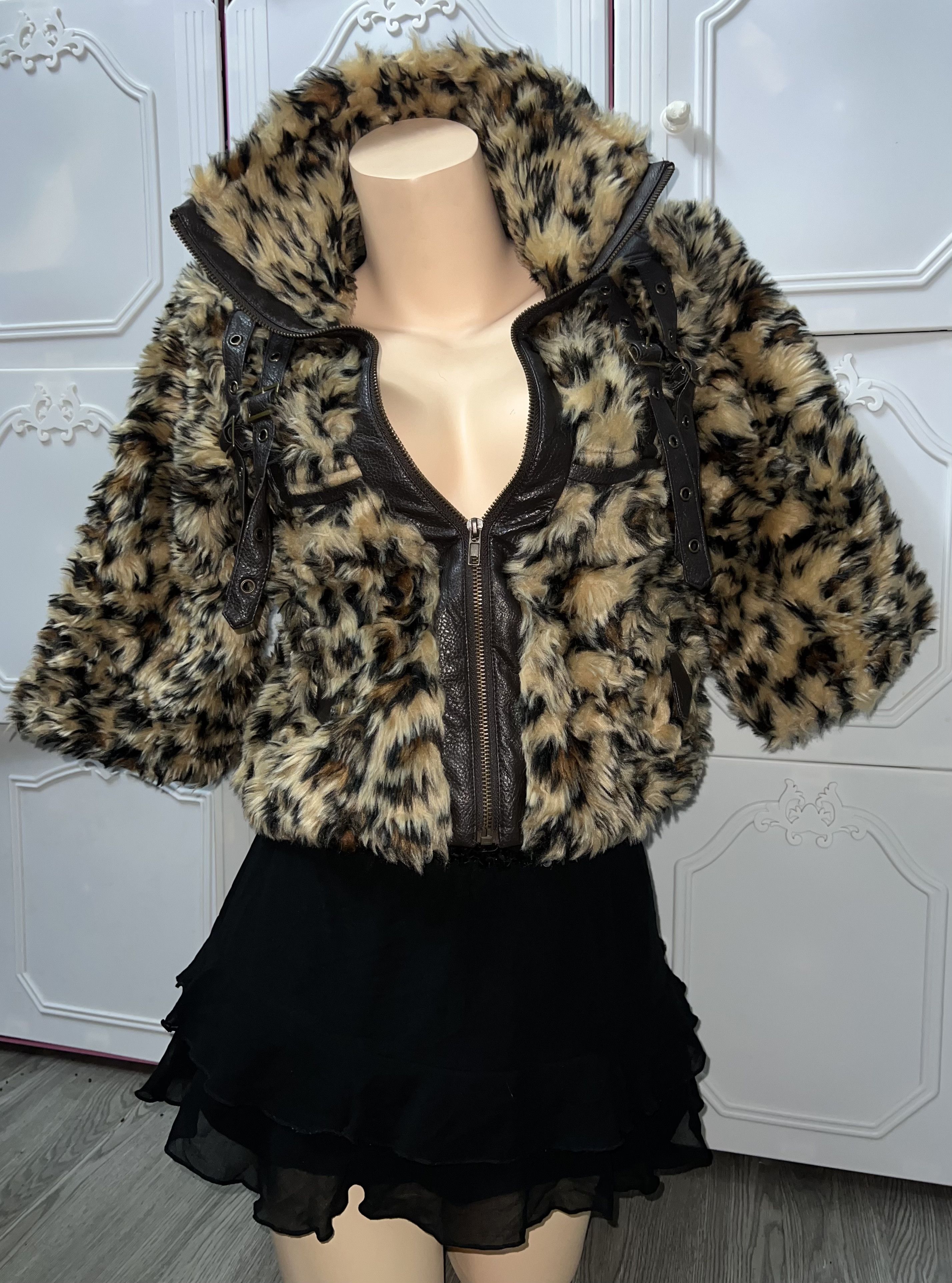 Japanese Brand Rare JSG leopard fur crop jacket 🐆 Size S / US 4 / IT 40 - 4 Thumbnail