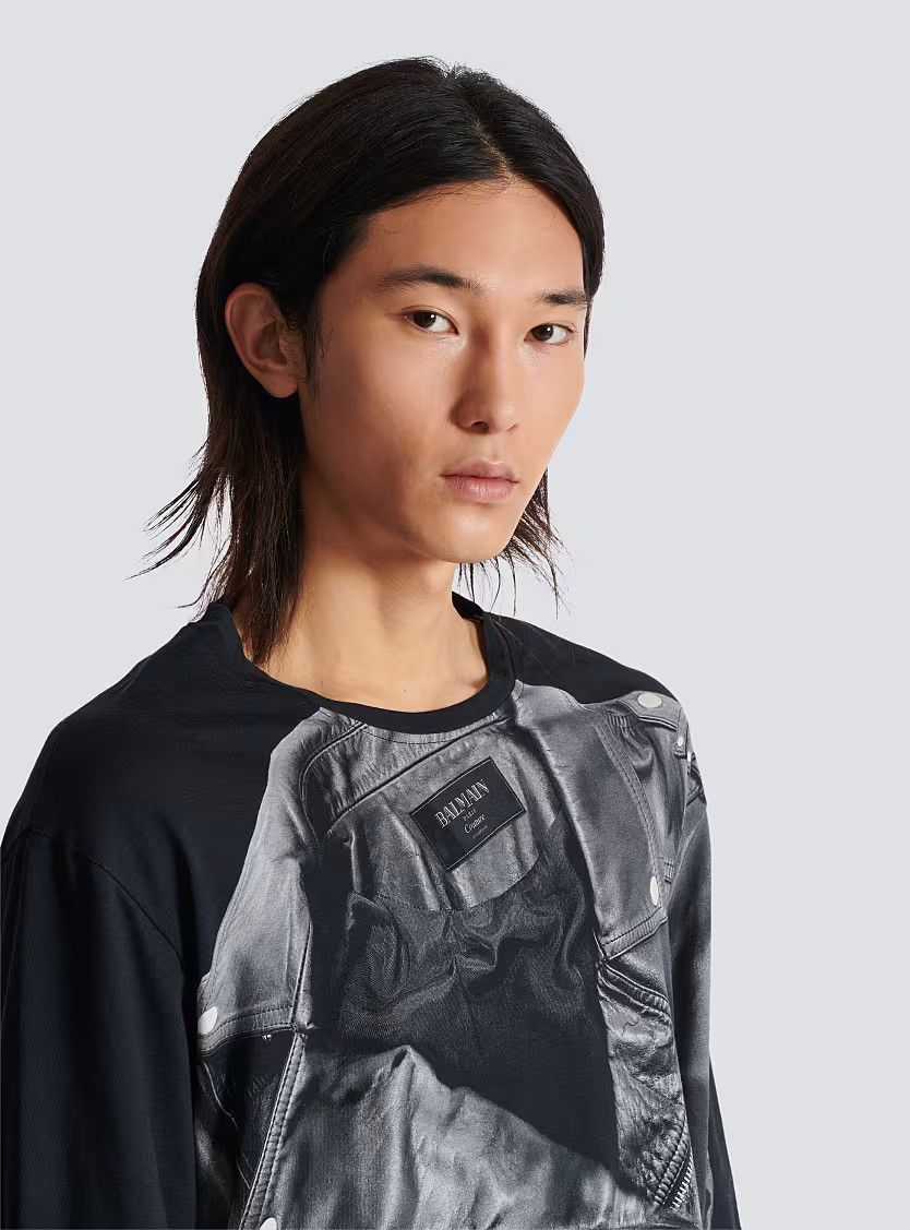 Balmain o1s1wg110126 Logo Sleeved T-Shirt in Black Size US M / EU 48-50 / 2 - 7 Thumbnail