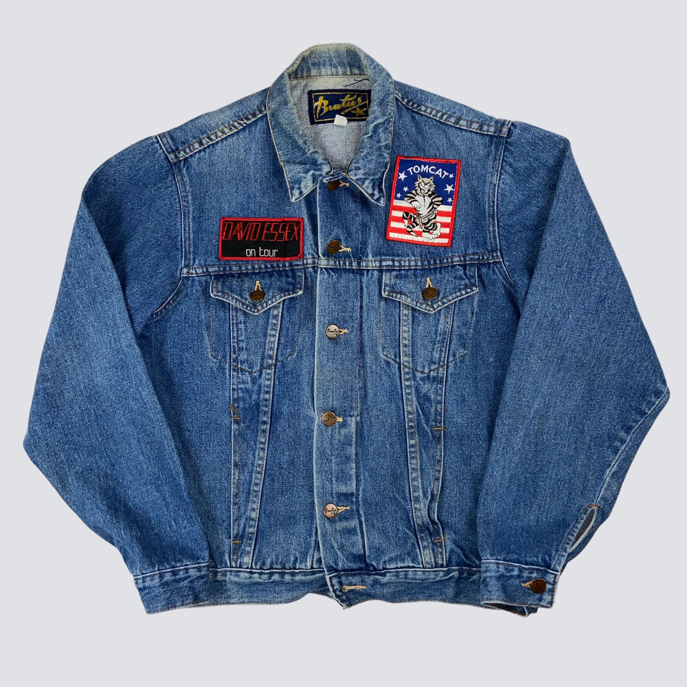 Vintage 1980s TOMCAT DAVID ESSEX TOP GUN RARE JEANS JACKET - № 2154 Size US M / EU 48-50 / 2 - 3 Thumbnail