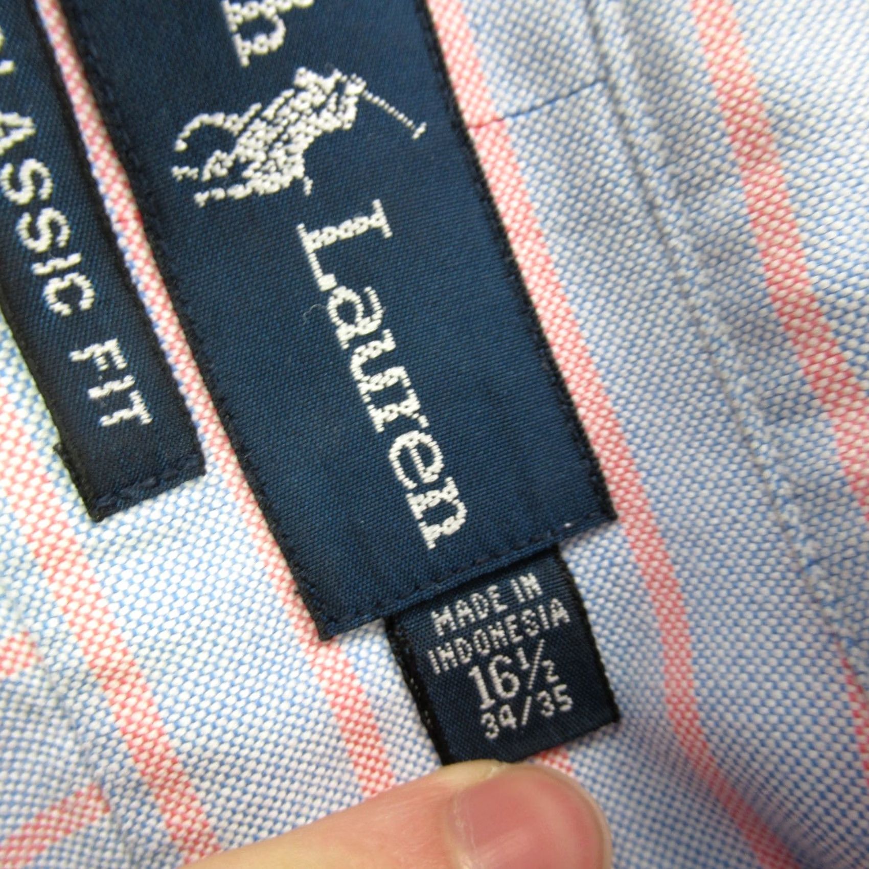 Polo Ralph Lauren Ralph Lauren Shirt Mens Long Sleeve Button Front Stripes Classic Orange Multicolor 100% Cotton Knit with Logo, Embroidered, Pocket, Regular Fit, L Size US L / EU 52-54 / 3 - 6 Thumbnail