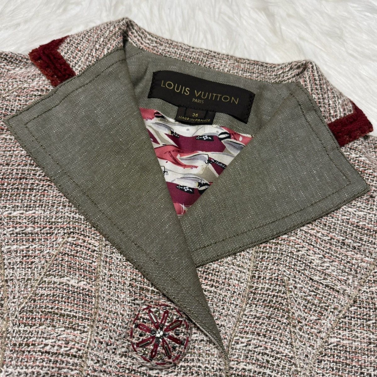 Louis Vuitton Authentic Louis Vuitton decorative beads tweed skirt suit 36 Size XS / US 0-2 / IT 36-38 - 10 Thumbnail