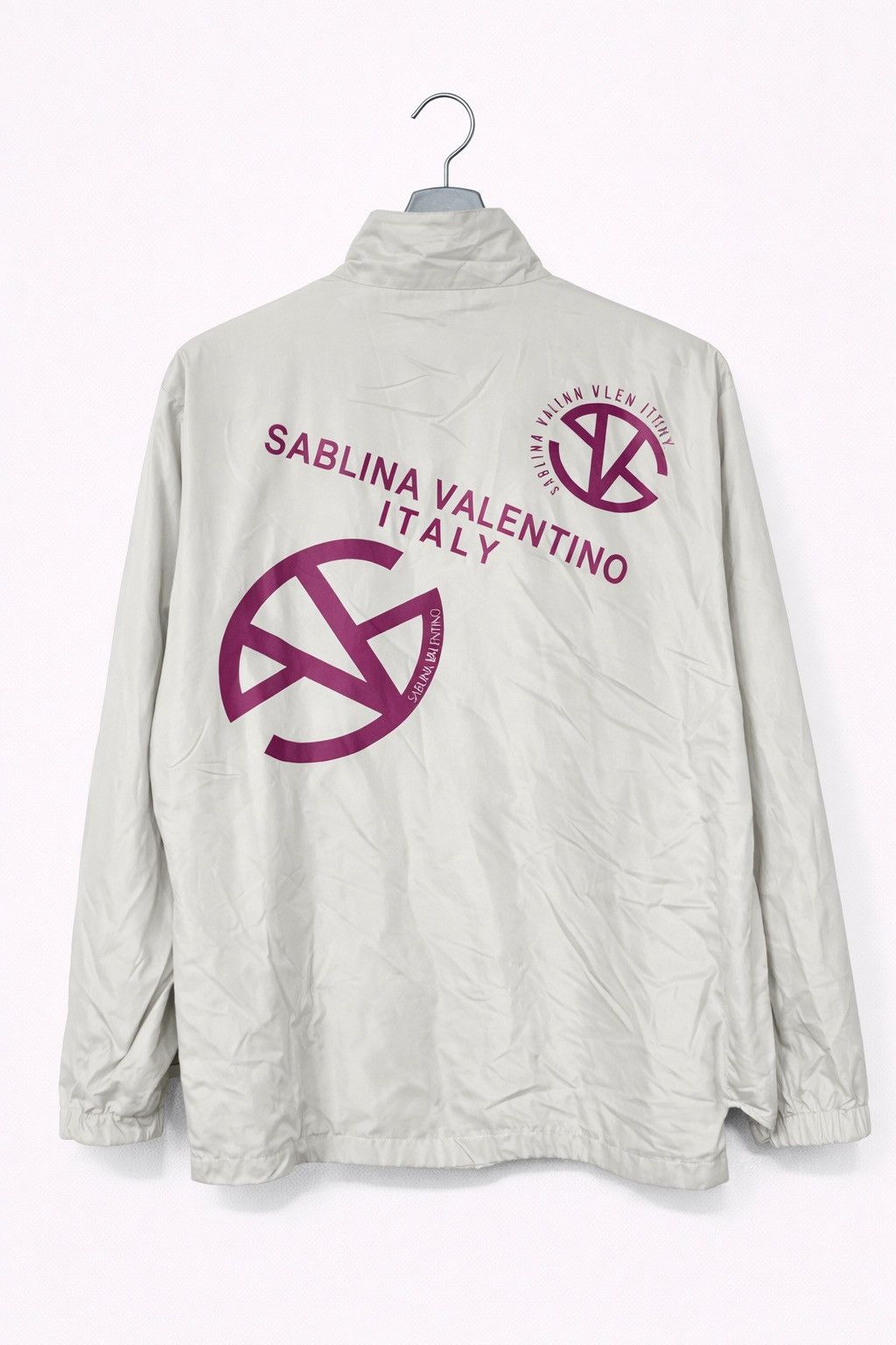 Vintage Sablina Valentino Italy Windbreaker Jacket Grey Logo Size US M / EU 48-50 / 2 - 1 Thumbnail